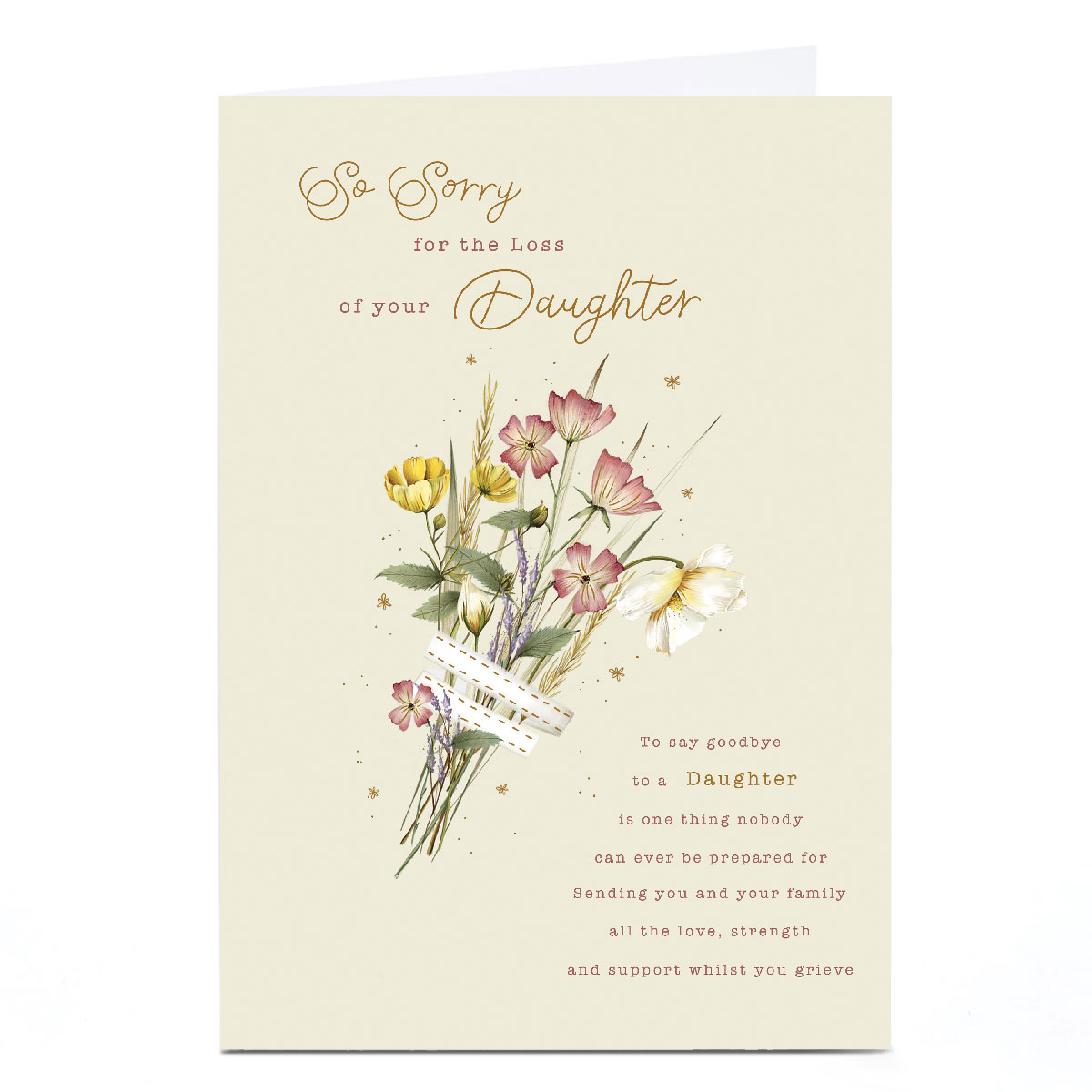 Personalised Sympathy Card - Loss Of Your Daughter