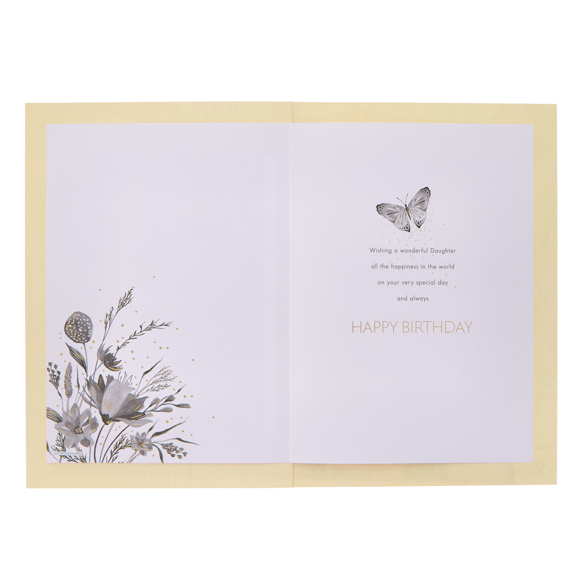 Daughter With Love Butterflies Birthday Card