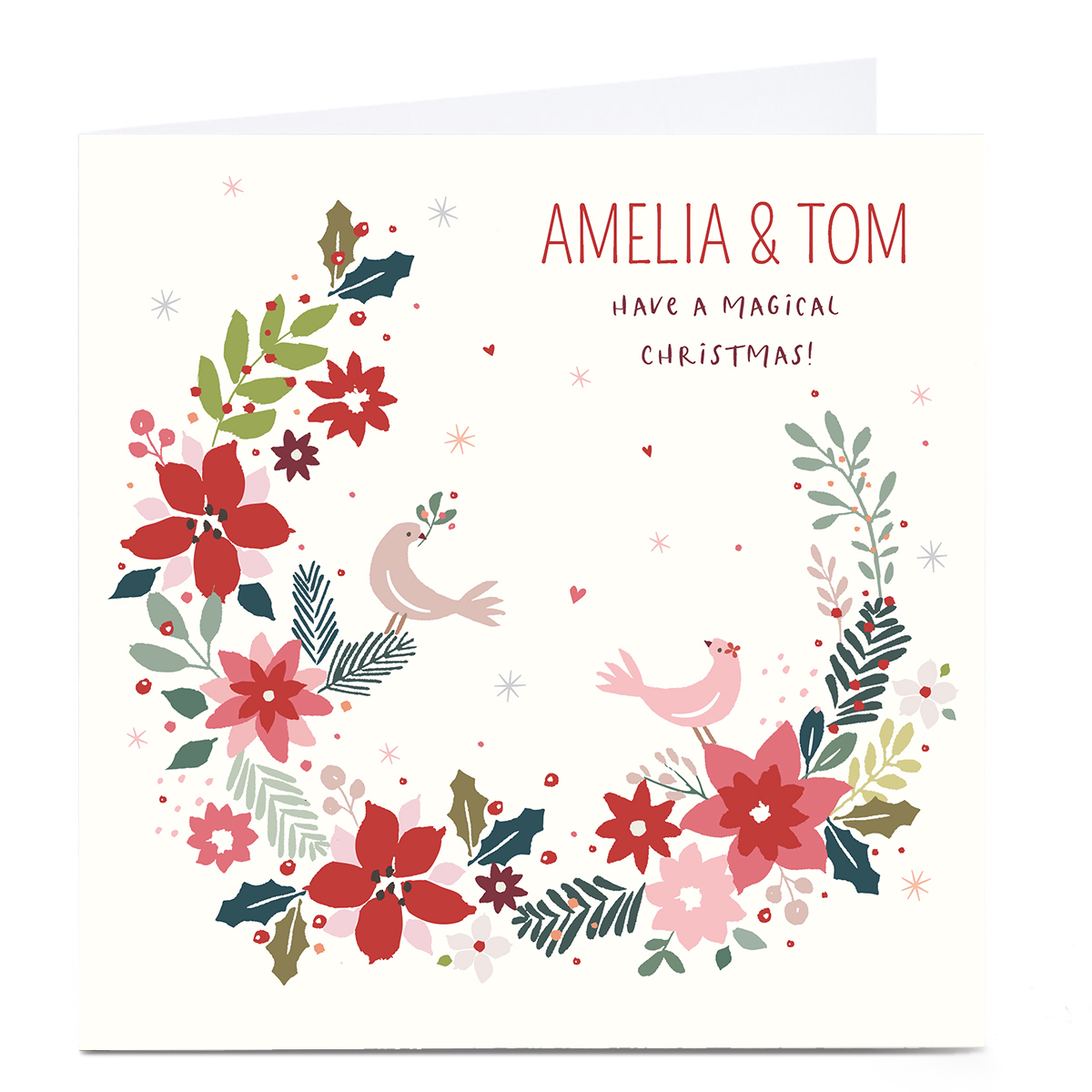 Personalised Nikki Upsher Christmas Card - Two Birds