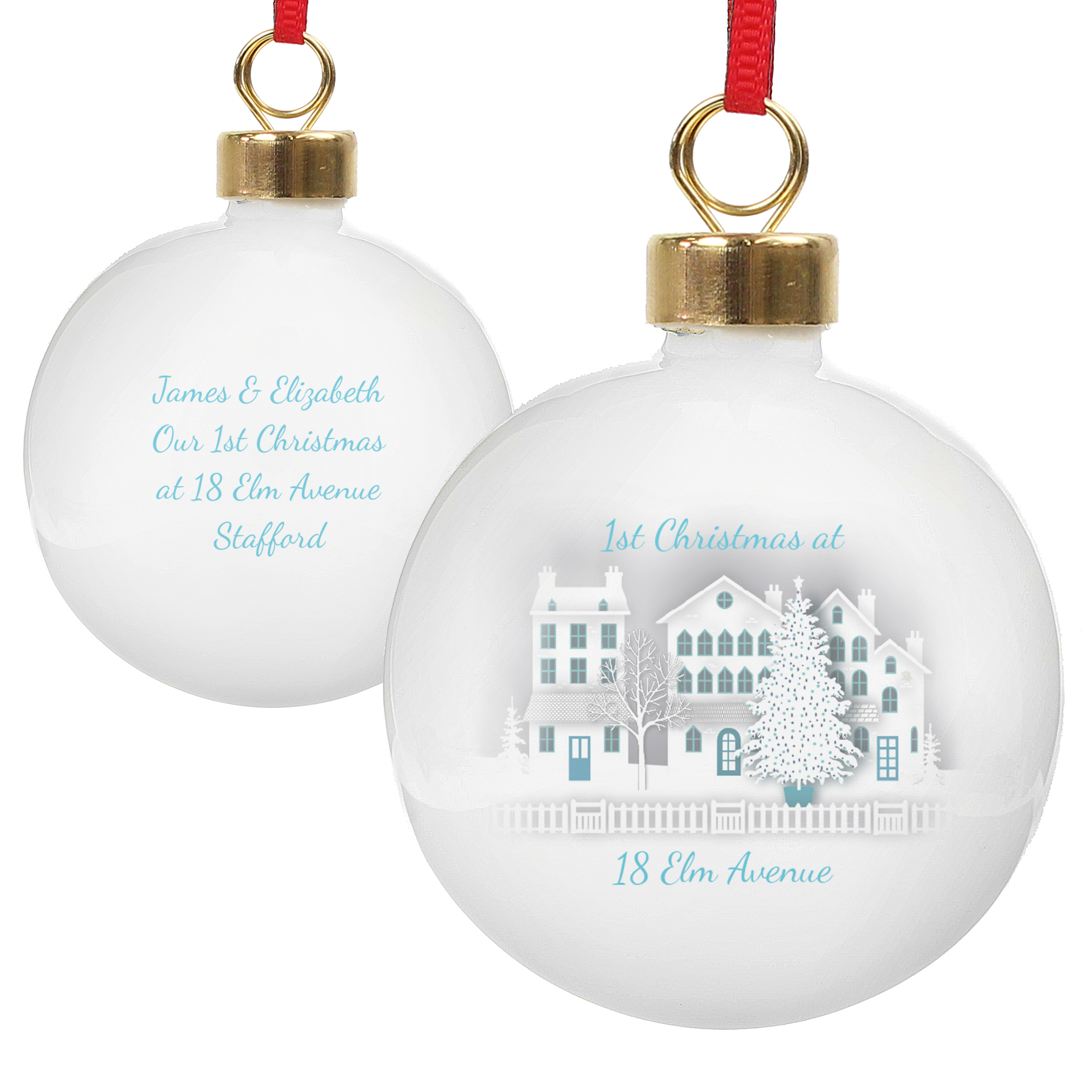 Personalised New Home Ceramic Christmas Bauble