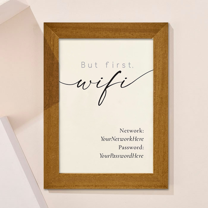 Personalised But First, Wifi Framed Print
