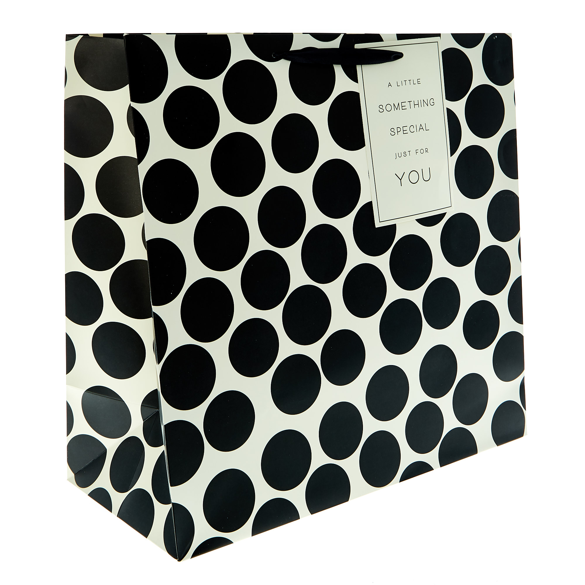 Buy Extra Large Square Gift Bag - Black Spots Something Special for GBP 1.99