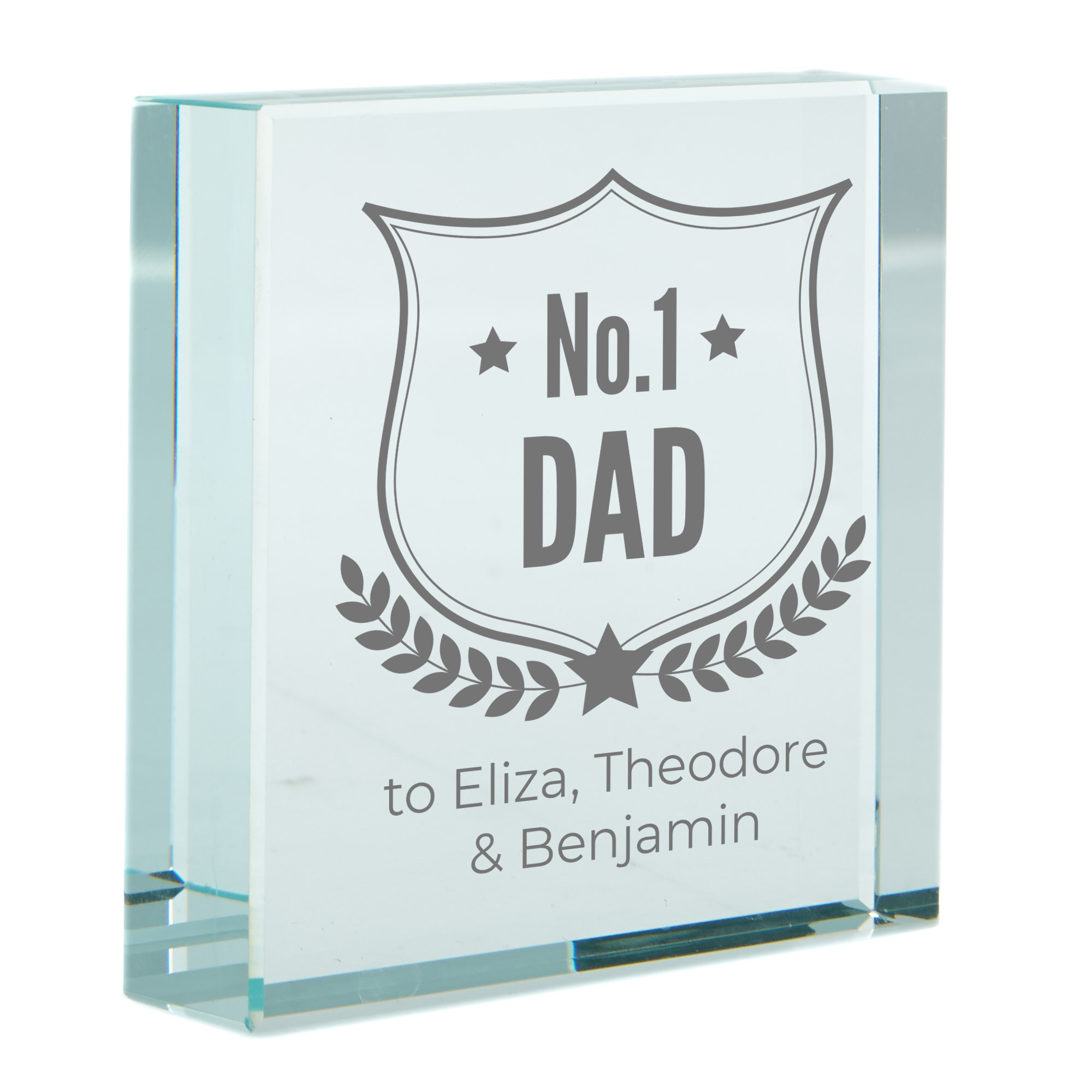 Personalised Engraved Glass Token - No. 1 Dad