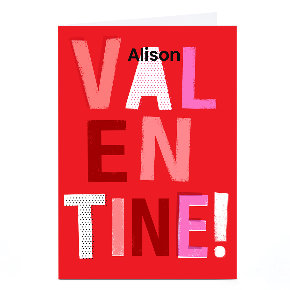 Personalised Hello Munki Valentine's Day Card - Pink & Red Text