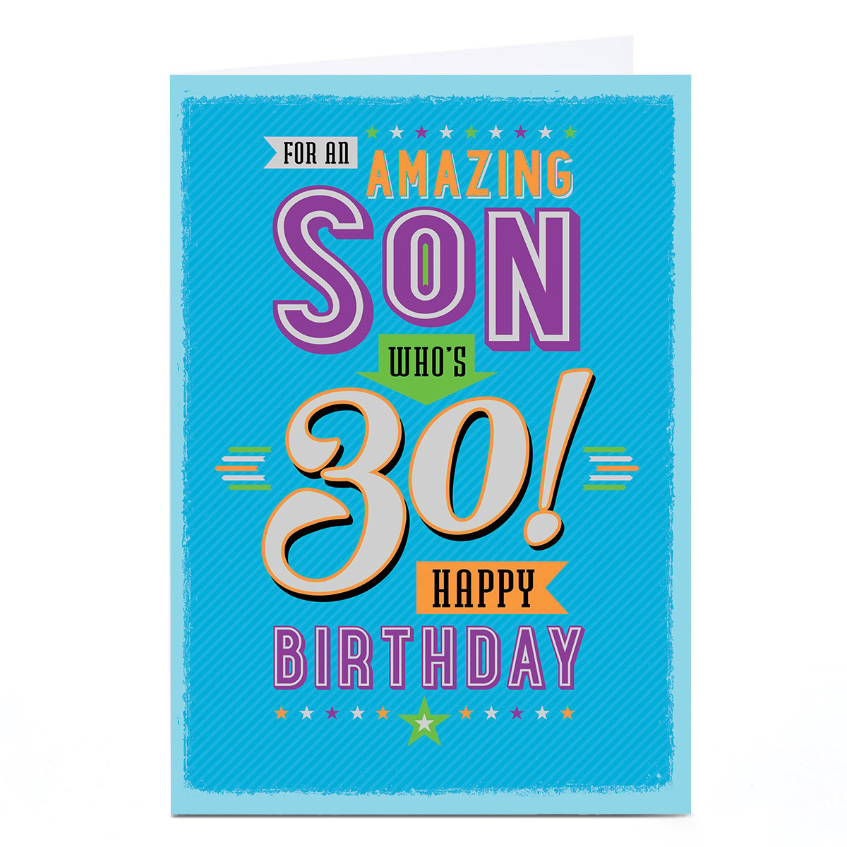 Personalised 30th Birthday Card - Amazing Son Who's 30