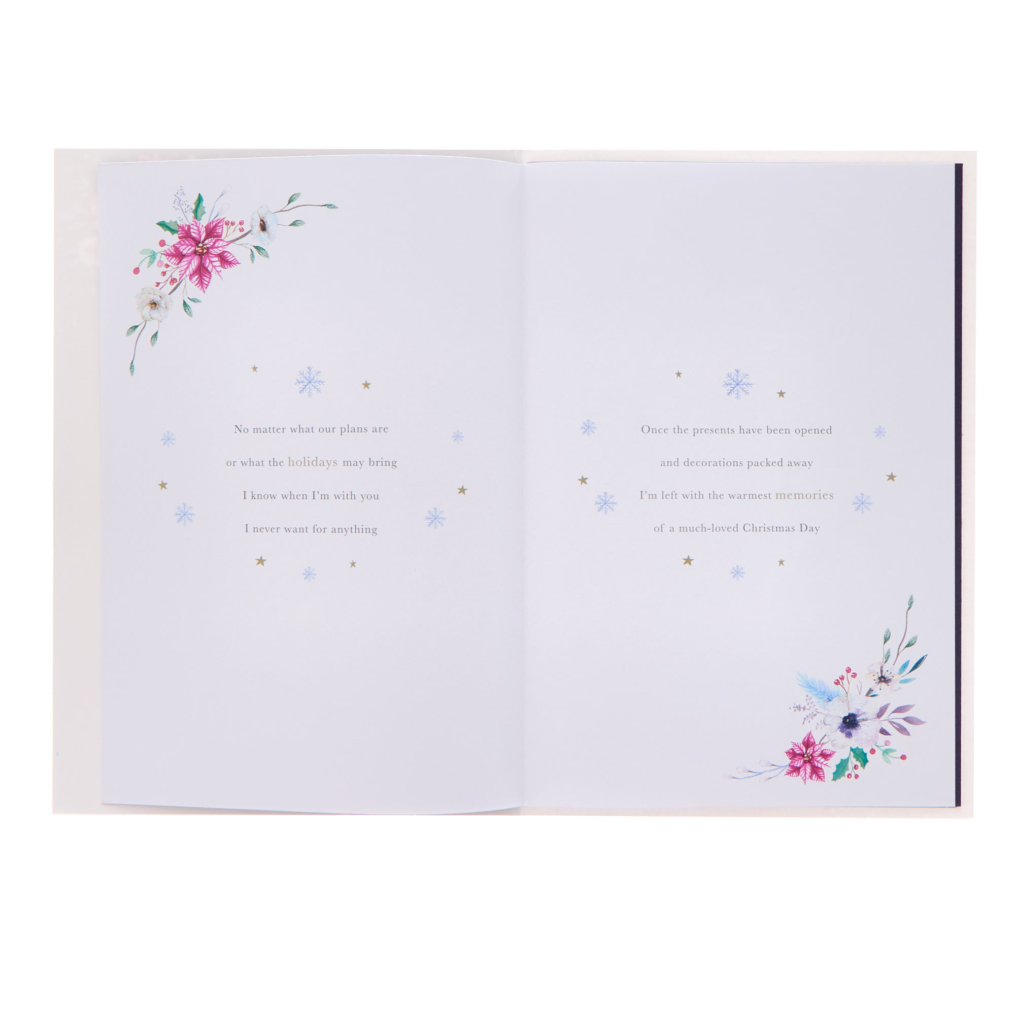 Partner Purple Flowers Words To Cherish Christmas Card