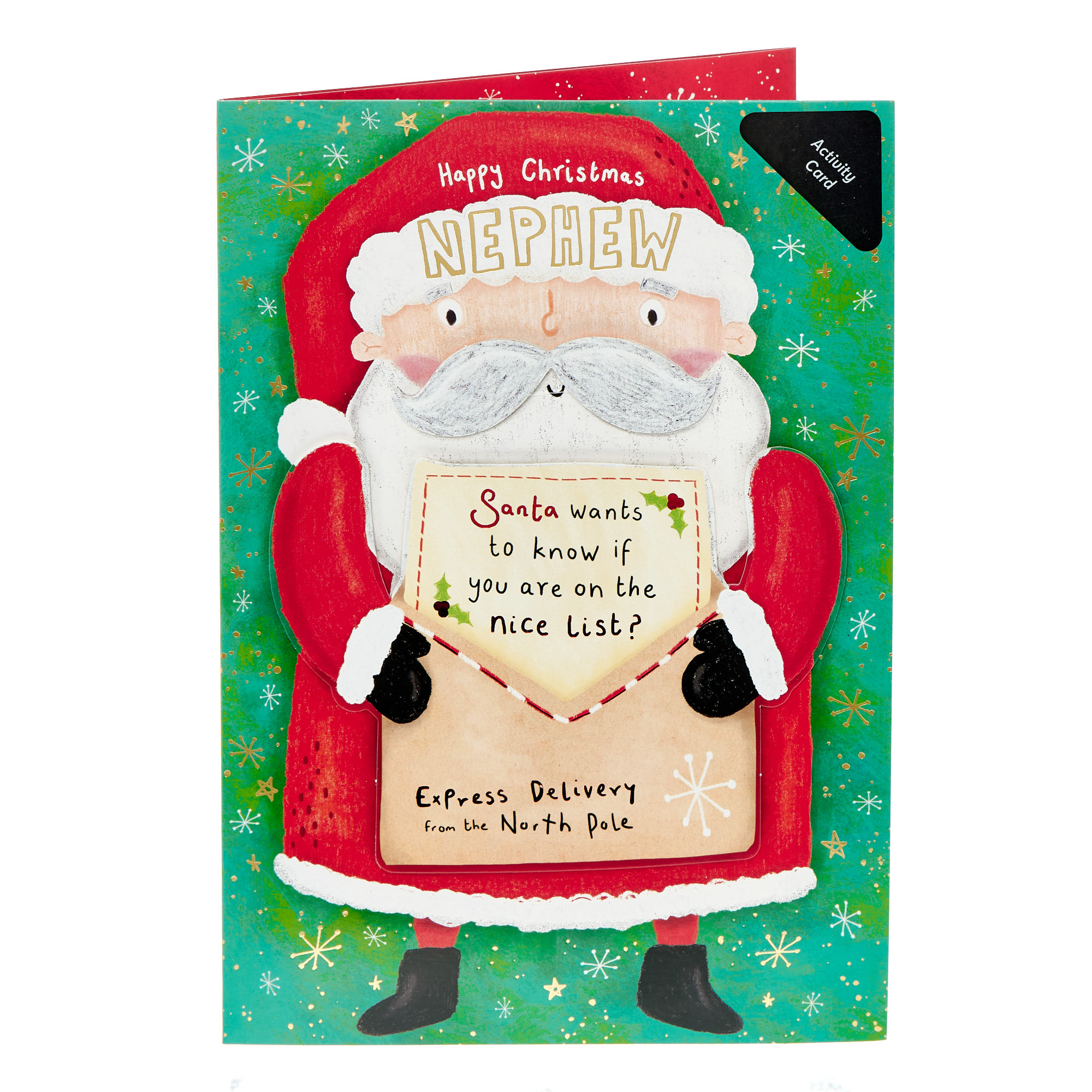 Nephew Bright Santa Christmas Activity Card