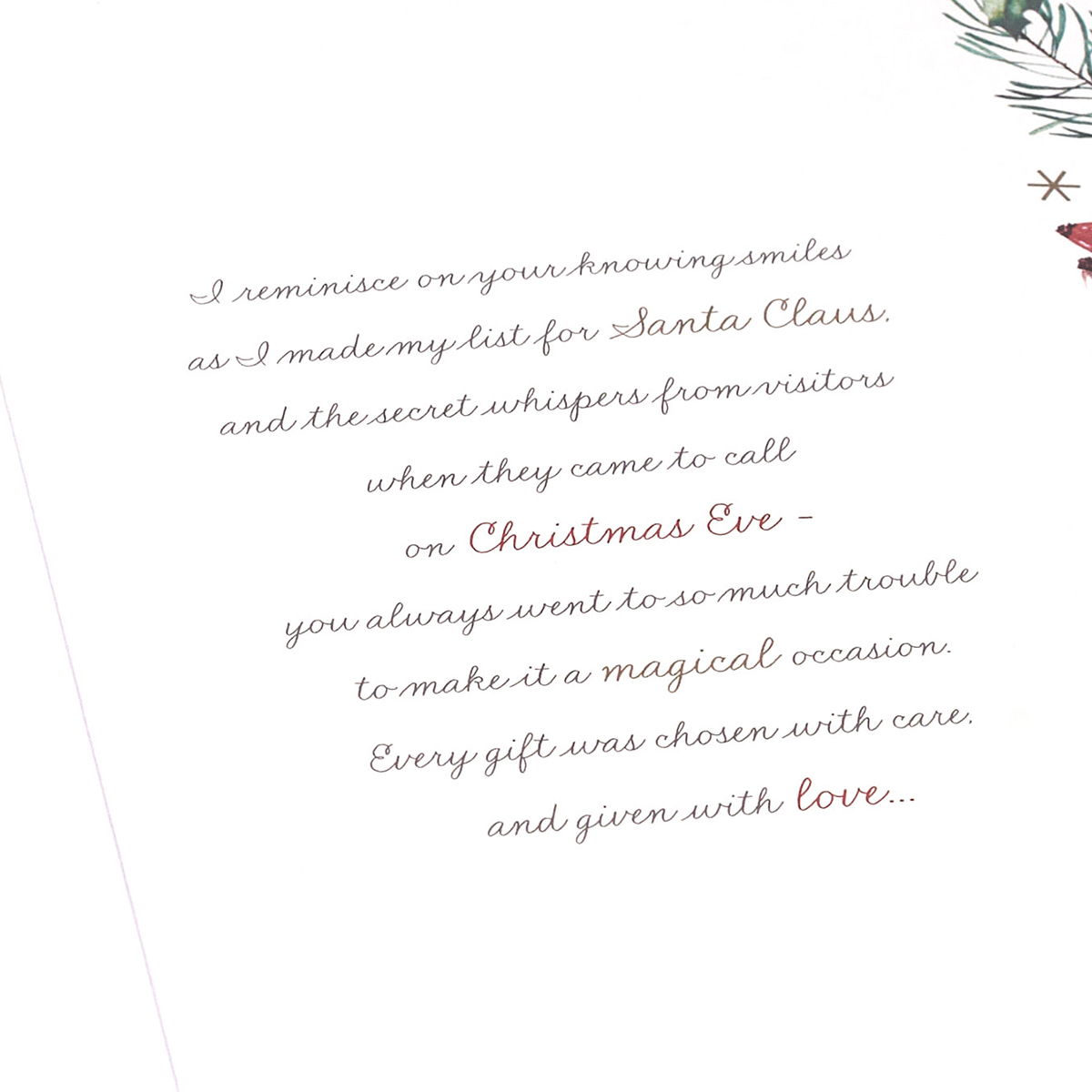 Christmas Card - Mum And Dad, Traditional Christmas Verse