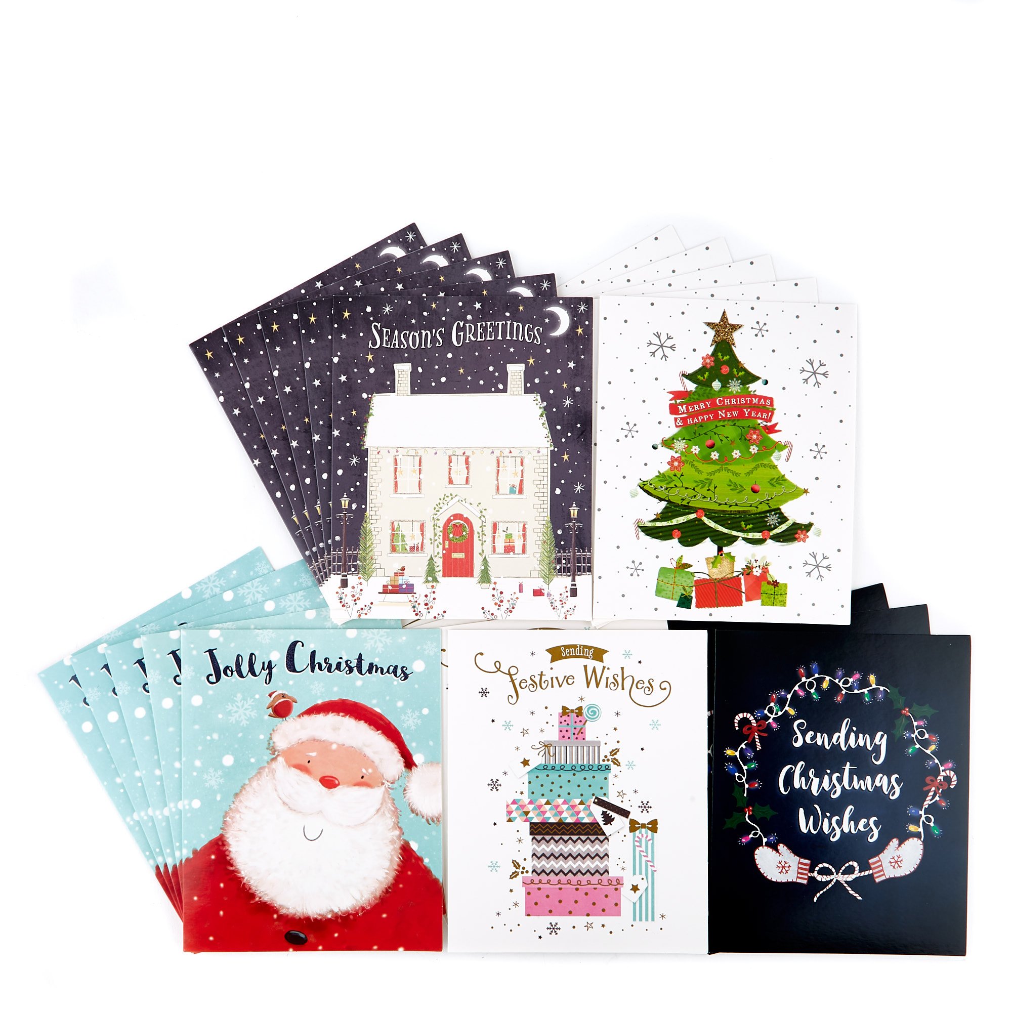 Bumper Pack Of 30 Christmas Cards - Assorted Designs 