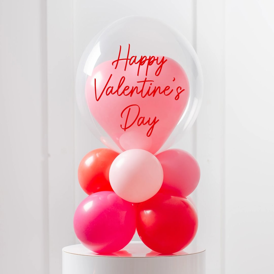 Personalised Valentine's Day Loved Up Air-Filled Bubble Stack - Delivered Inflated!