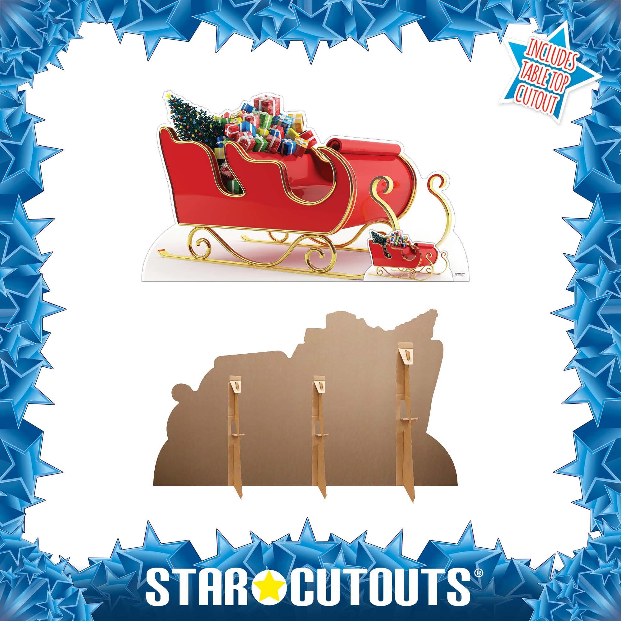 Christmas Santa Sleigh Cardboard Cutout 