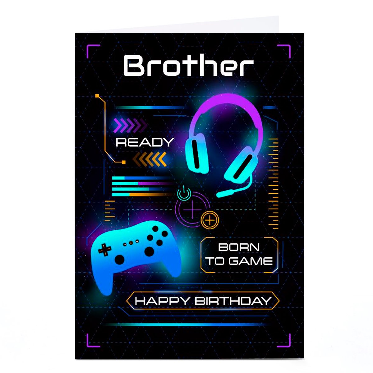 Personalised Birthday Card - Born To Game, Brother