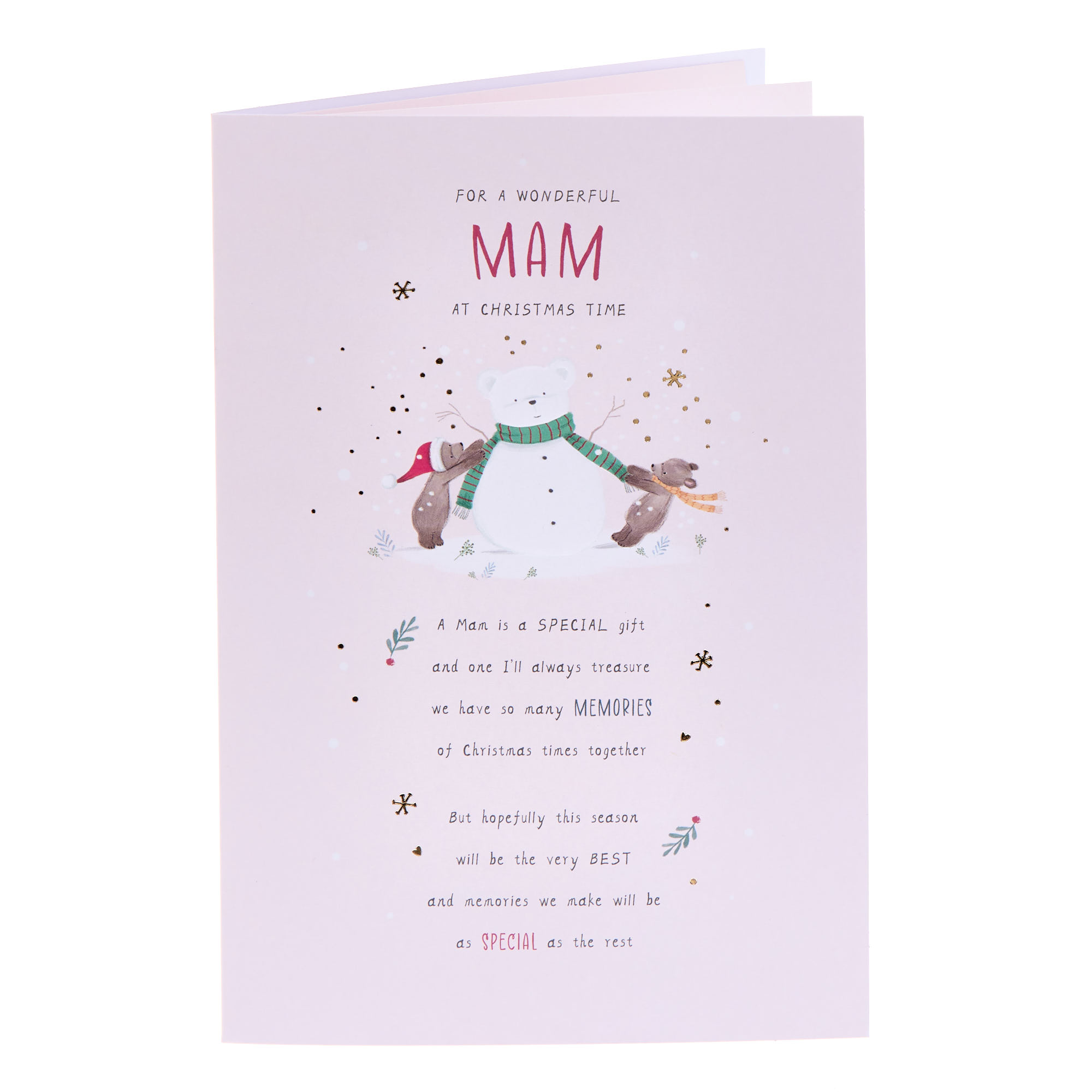 Wonderful Mam Snow Bear Christmas Card