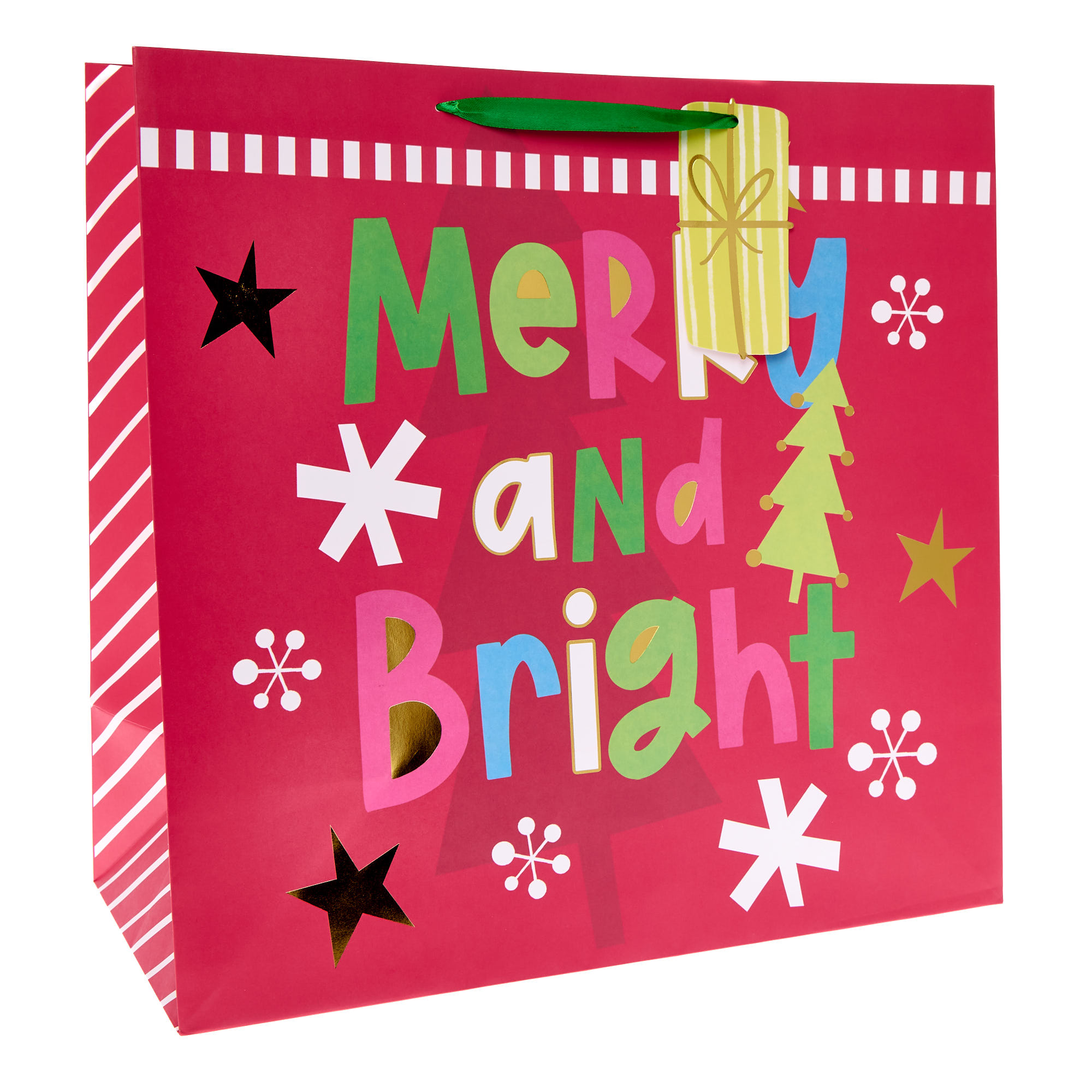 Merry & Bright Giant Square Christmas Gift Bag