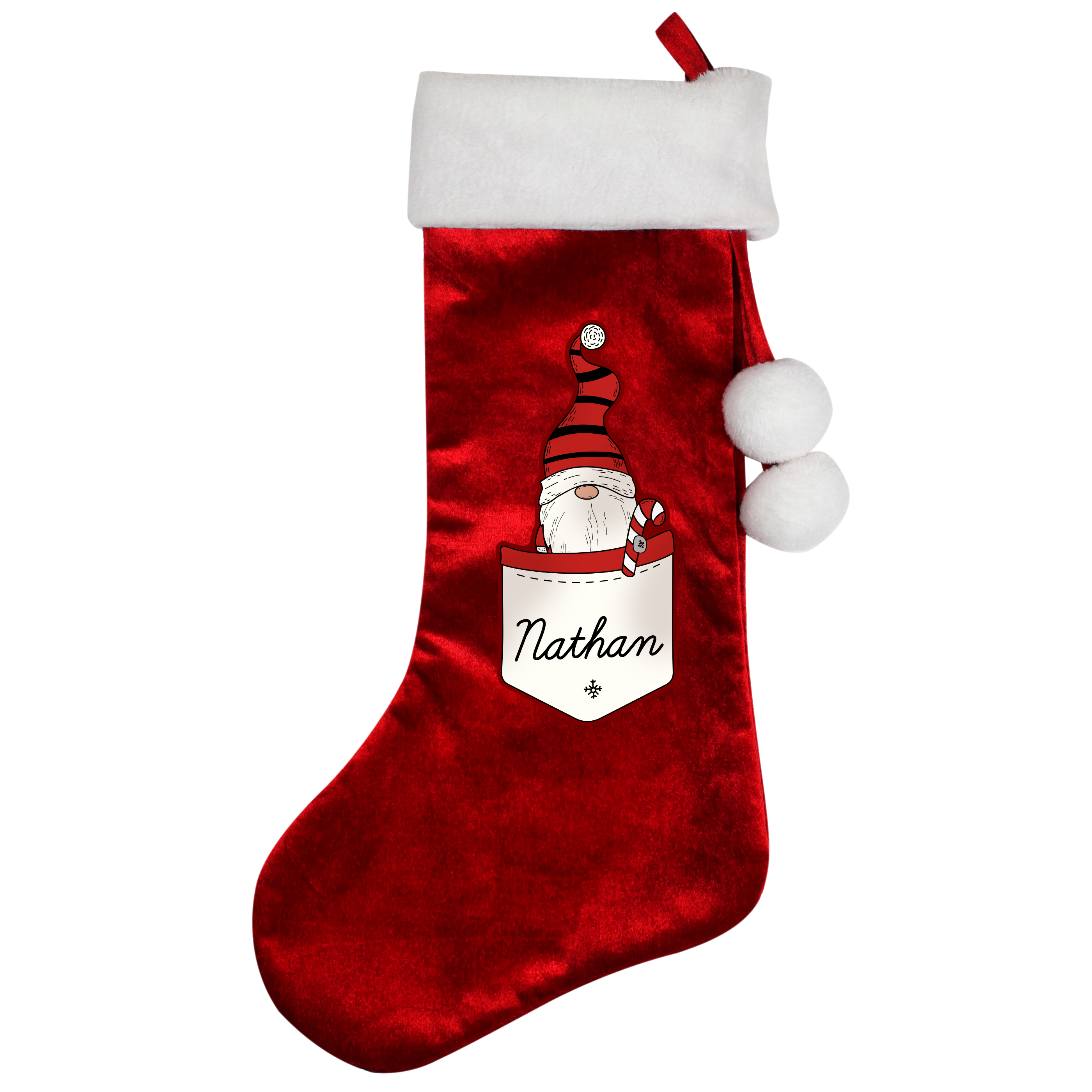 Personalised Gonk Family Red Stocking