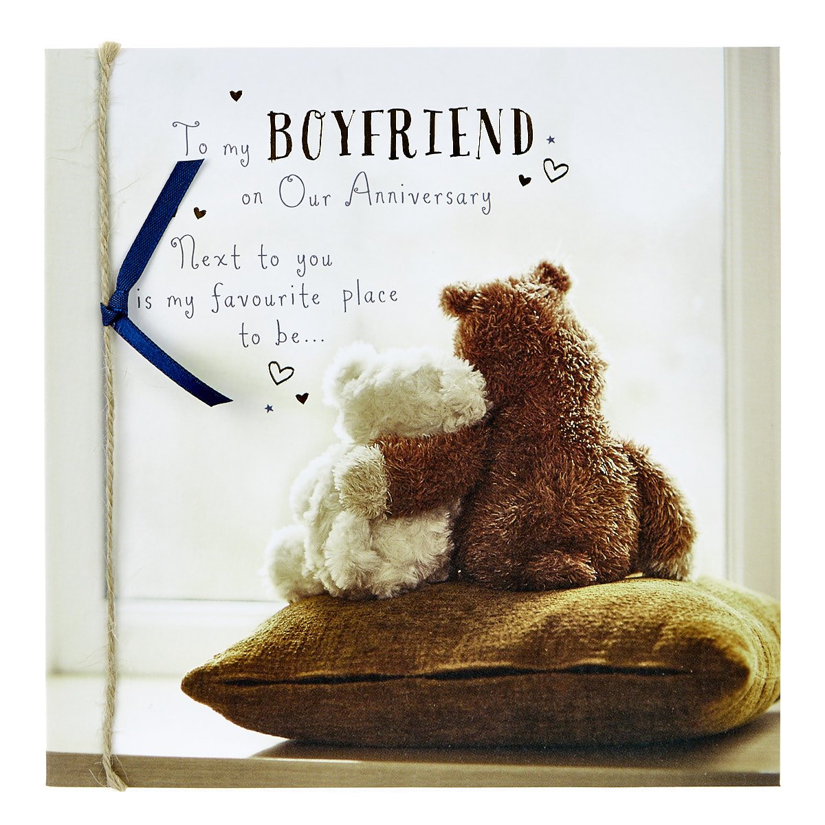 Boutique Collection Anniversary Card - Cute Bears, Boyfriend 