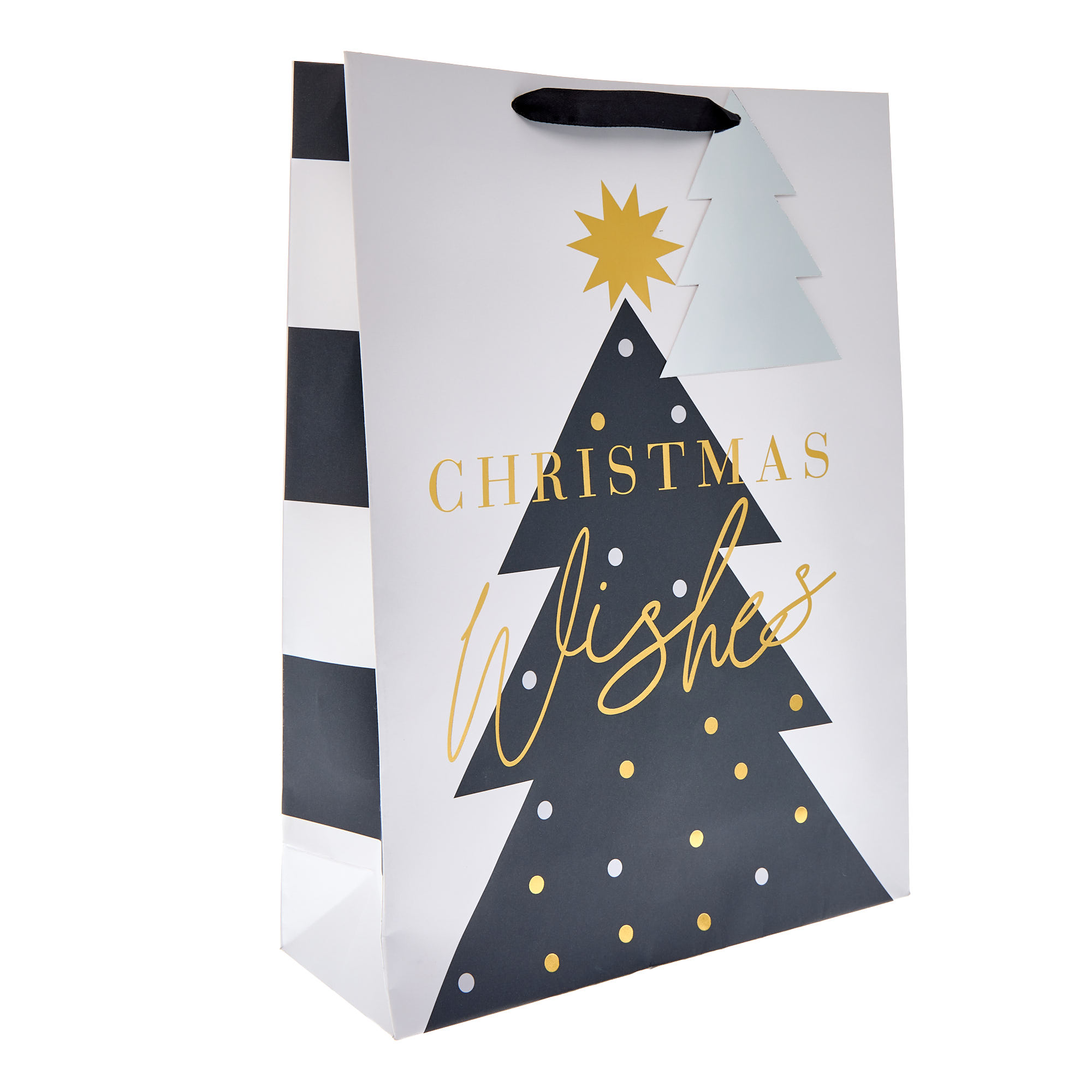 Black & Gold Tree Extra Large Portrait Christmas Gift Bag