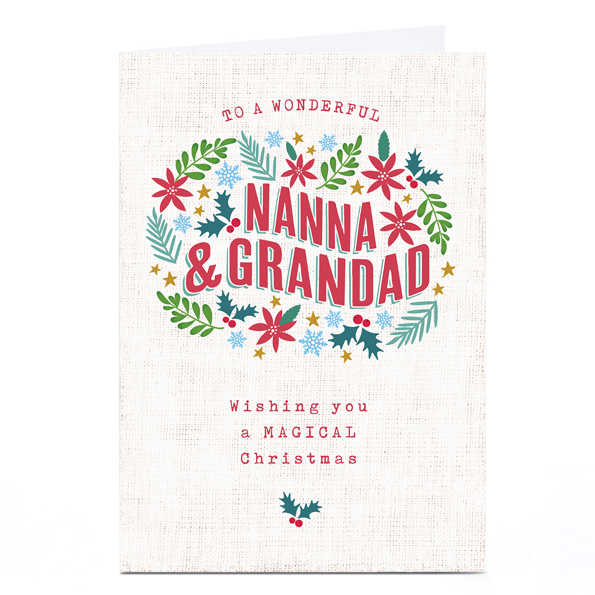 Personalised Ebony Newton Christmas Card - Magical Christmas, Nanna and Grandad