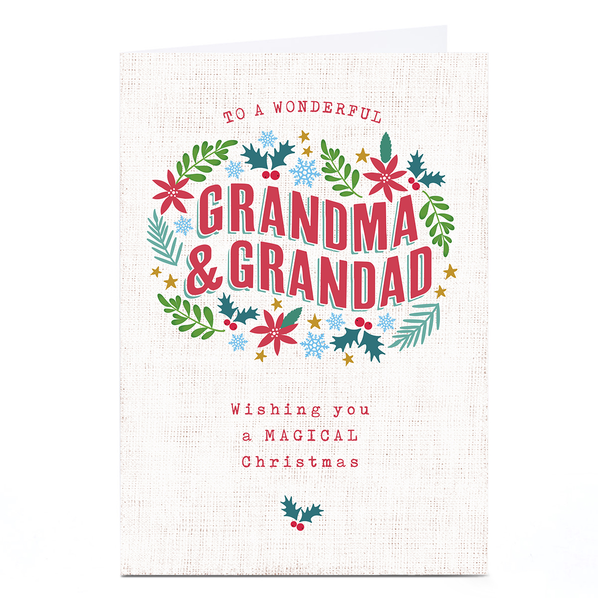 Personalised Ebony Newton Christmas Card - Magical Christmas, Grandma & Grandad