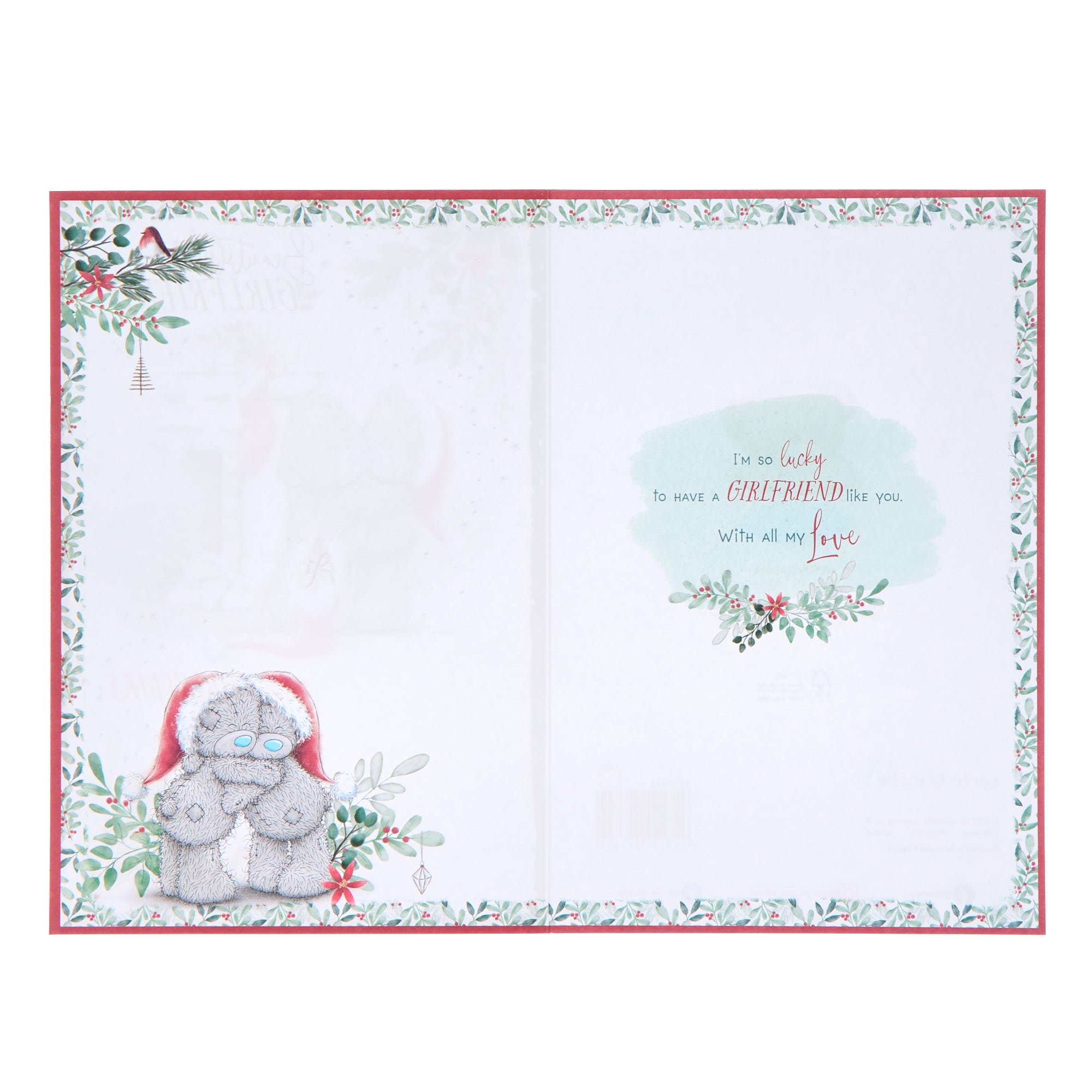 Me To You Tatty Teddy Beautiful Girlfriend Christmas Card