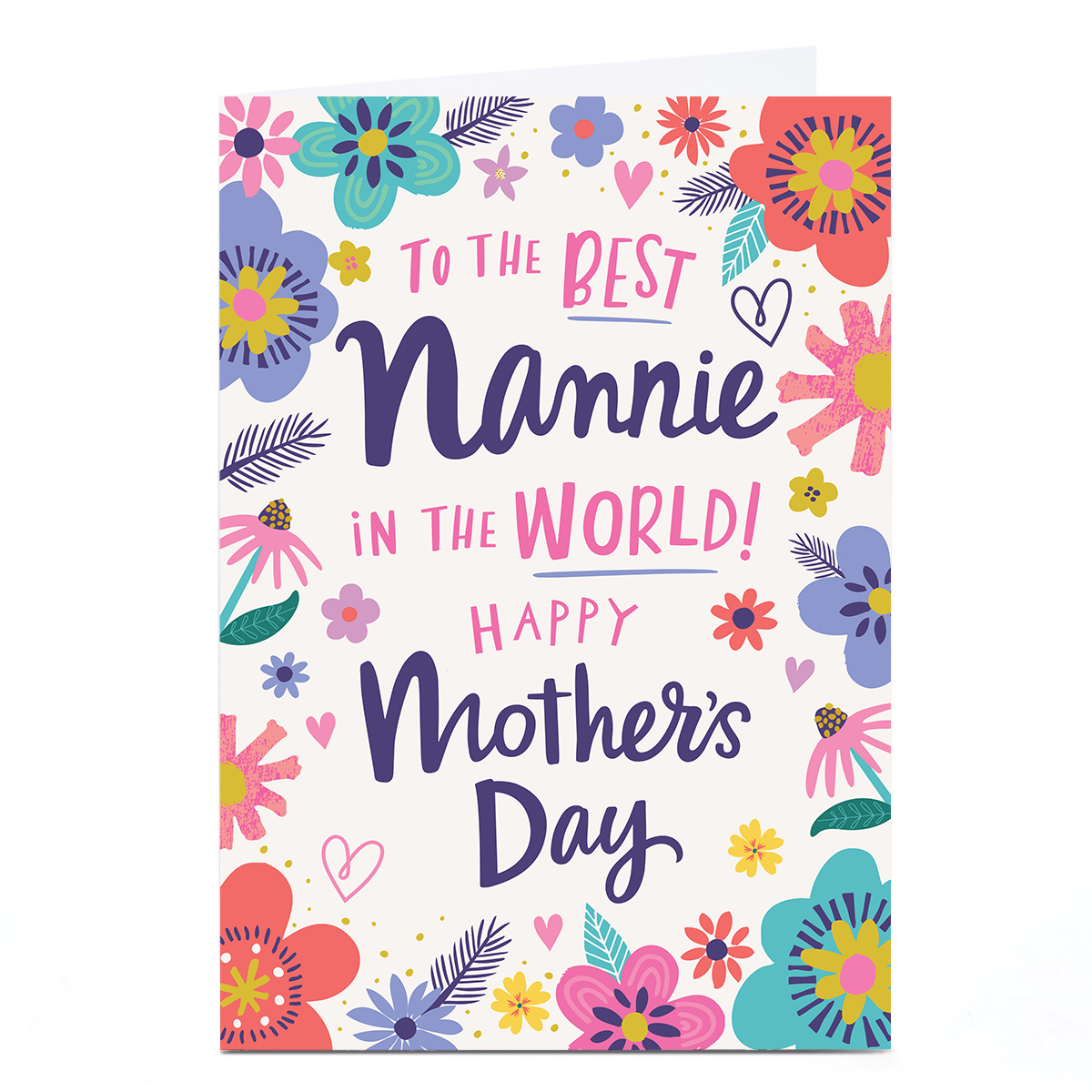 Personalised Ebony Newton Mother's Day Card - Dotty Black Best Nannie