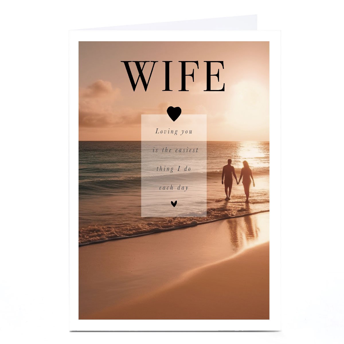 Personalised Anniversary Card - Beach Sunset, Wife