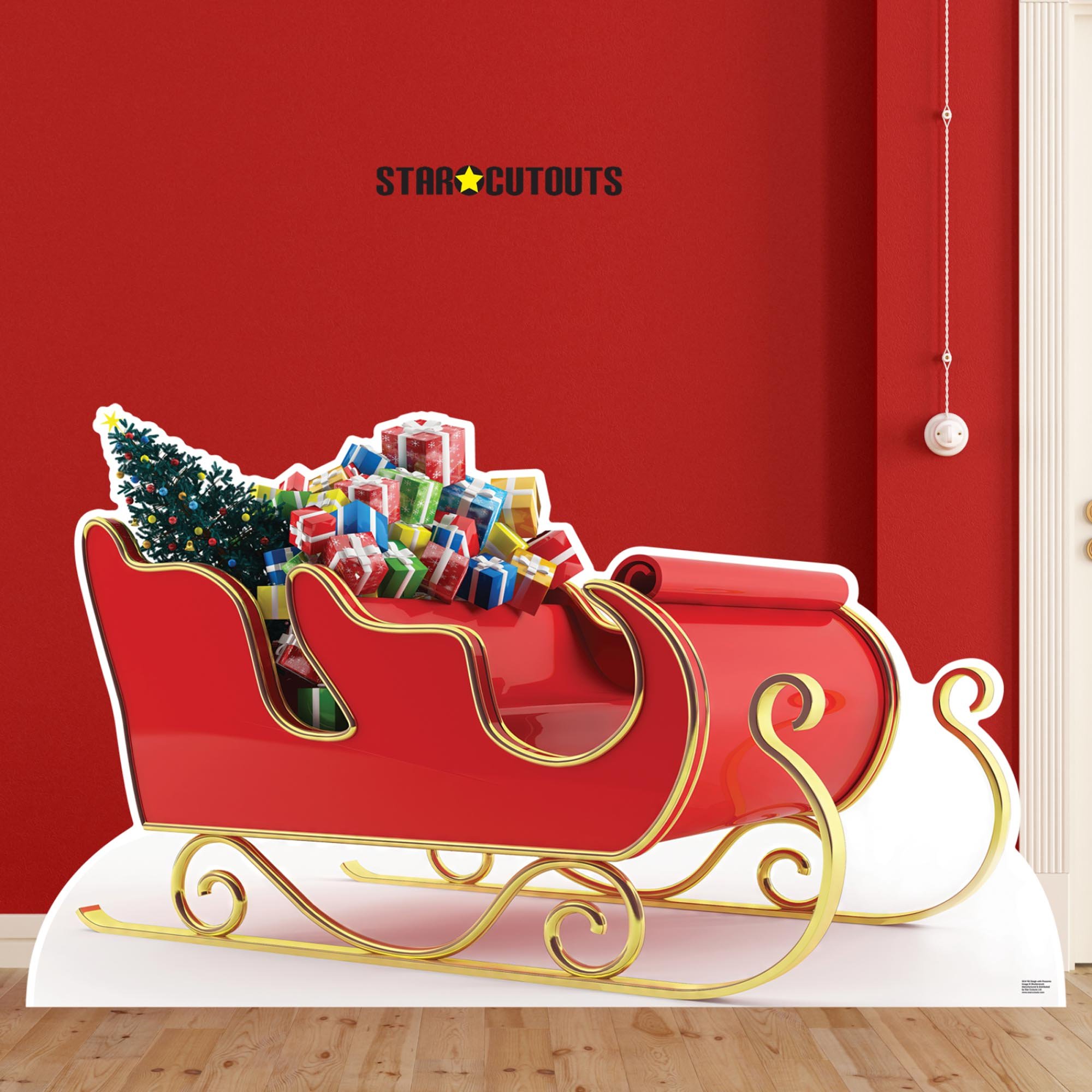 Christmas Santa Sleigh Cardboard Cutout 