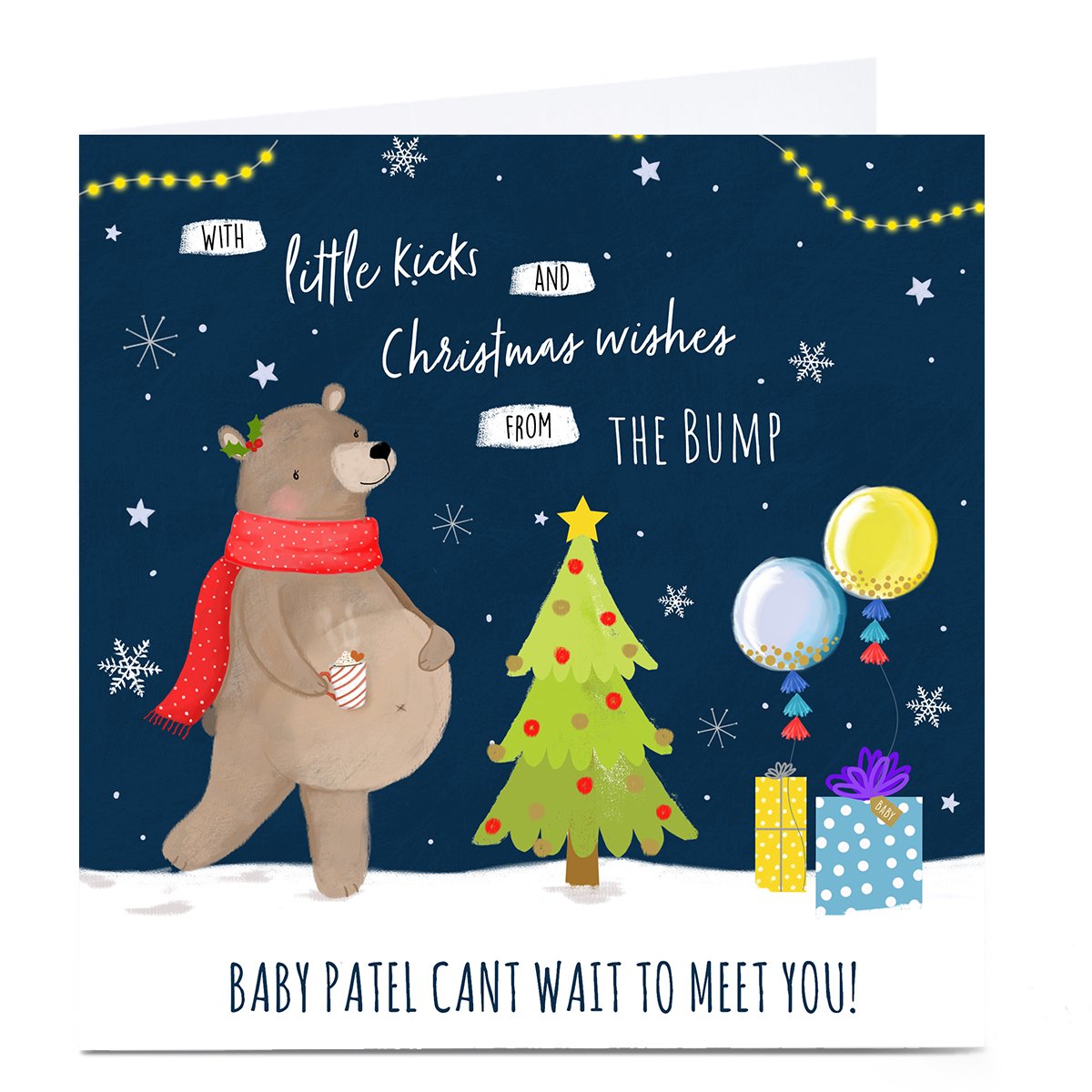 Personalised Christmas Card - Little Kicks & Christmas Wishes