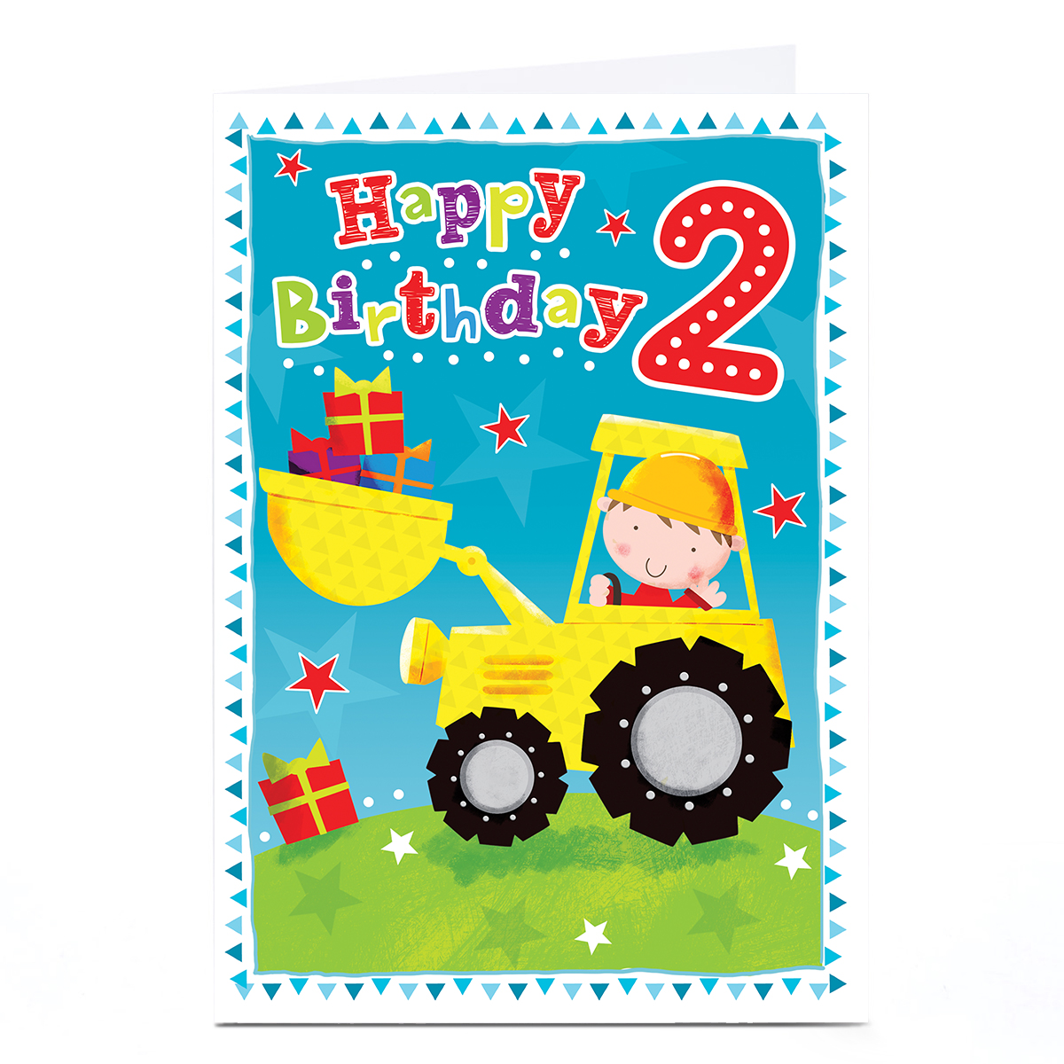 Personalised 2nd Birthday Card - Birthday Boy Tractor