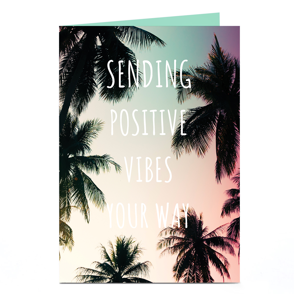 Personalised Card - Palm Trees, Positive Vibes