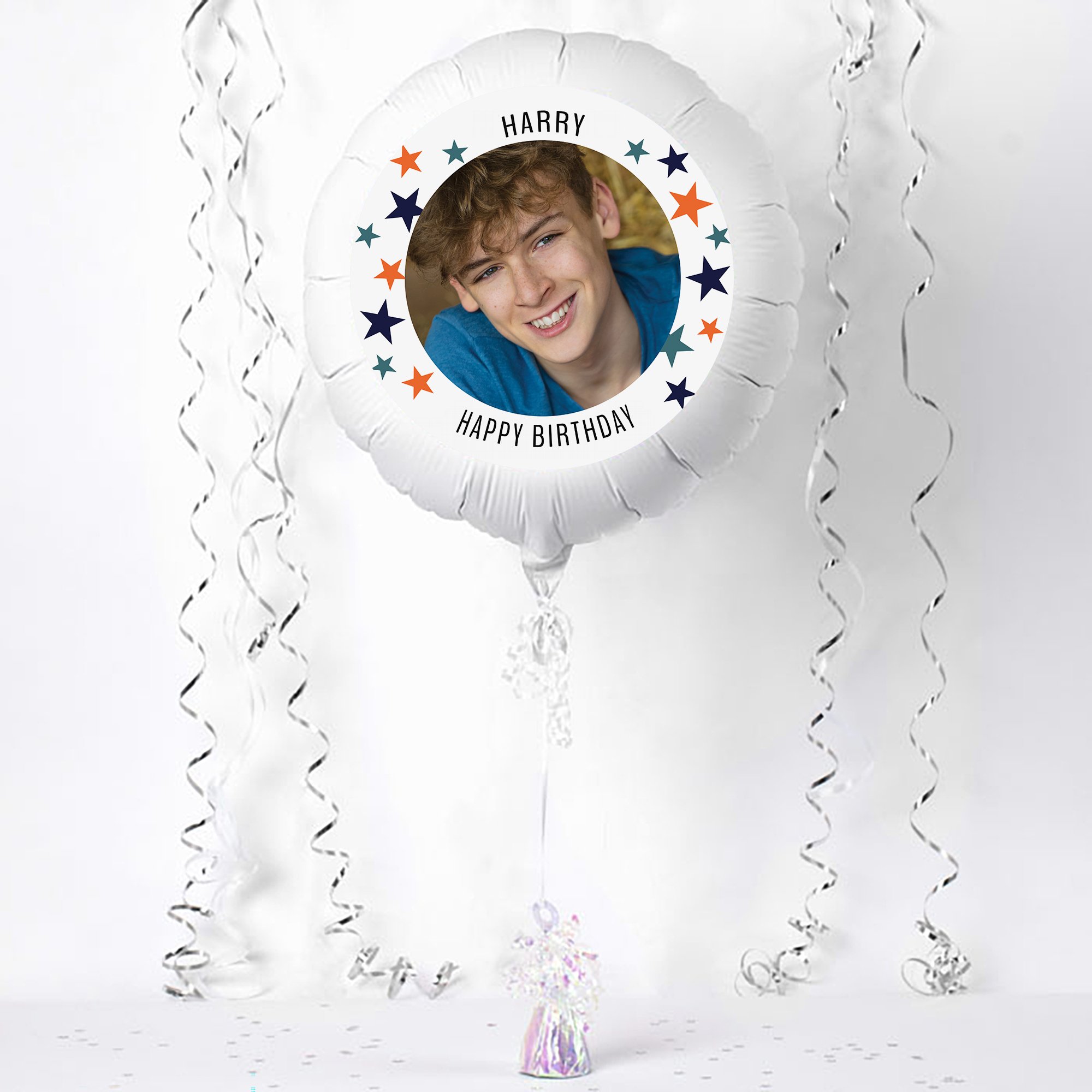 Photo Upload Large Helium Balloon - Star Border, Any Message