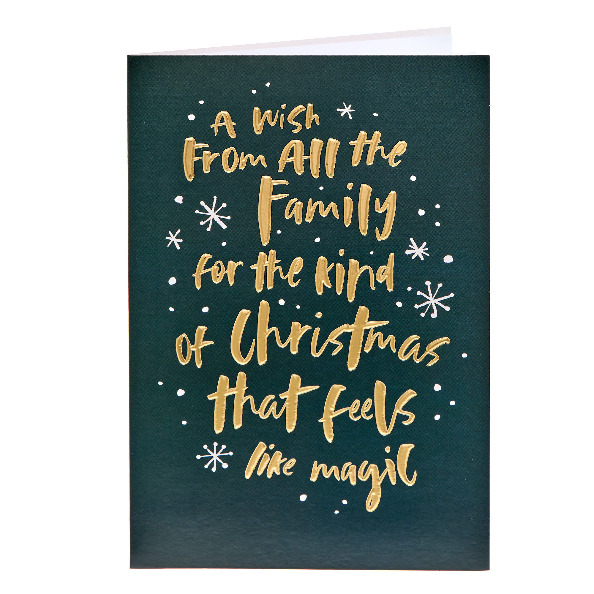 From all the family Text Snowflakes Christmas Card