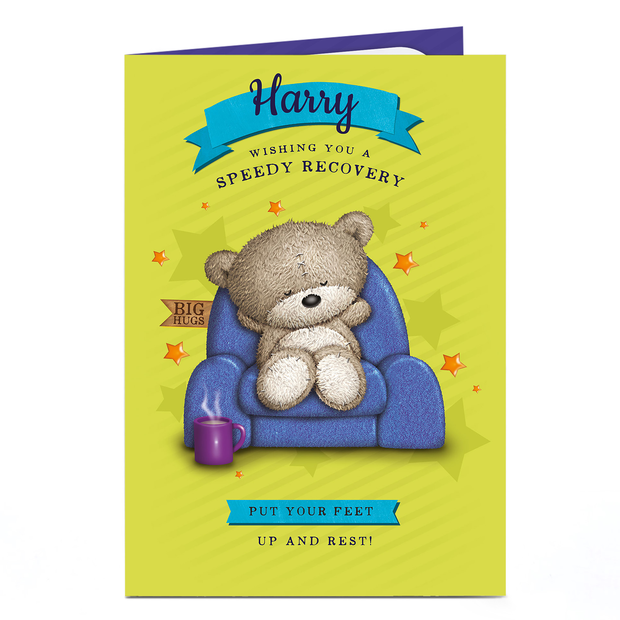 Buy Personalised Hugs Get Well Soon Card - Put Your Feet Up for GBP 1. ...