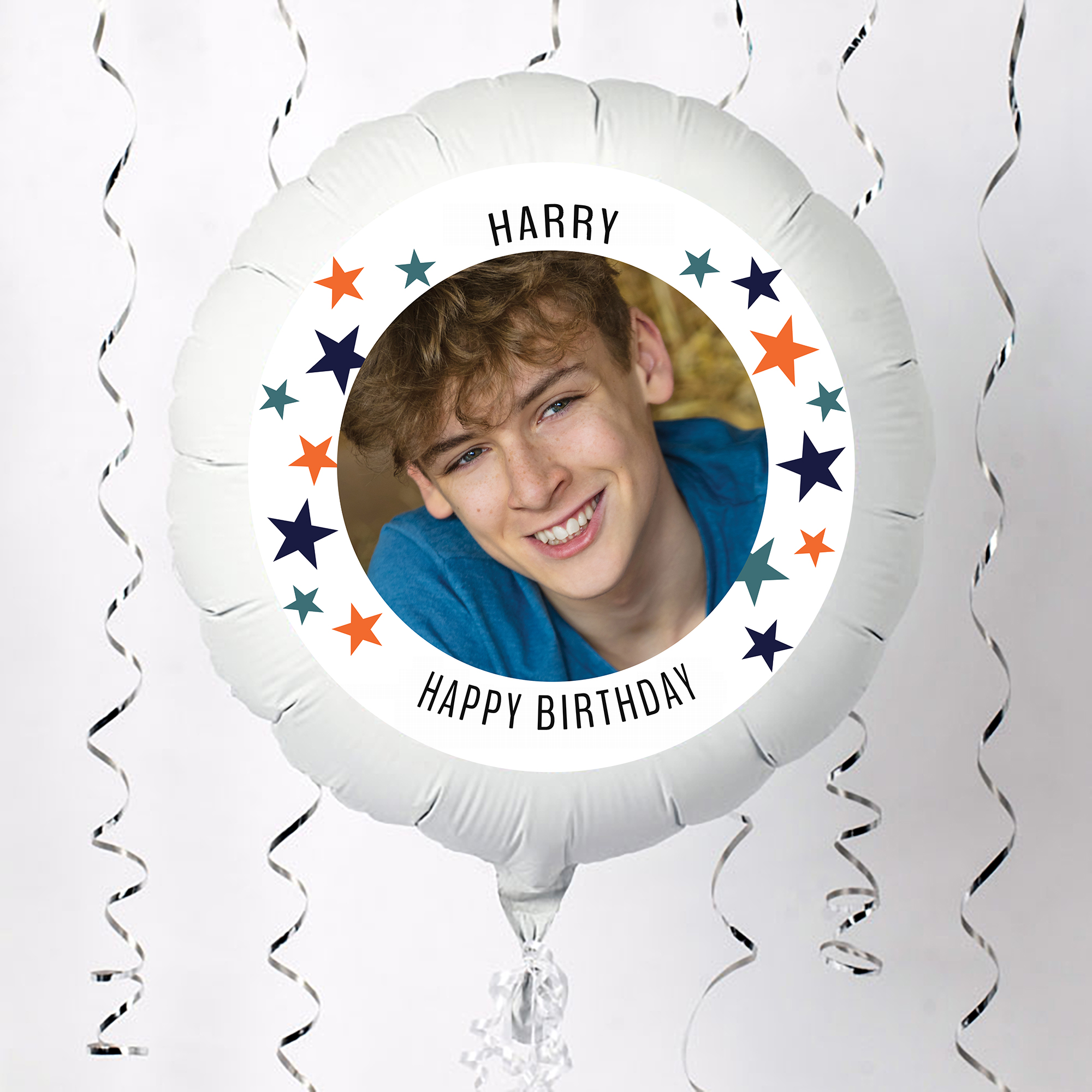 Photo Upload Large Helium Balloon - Star Border, Any Message