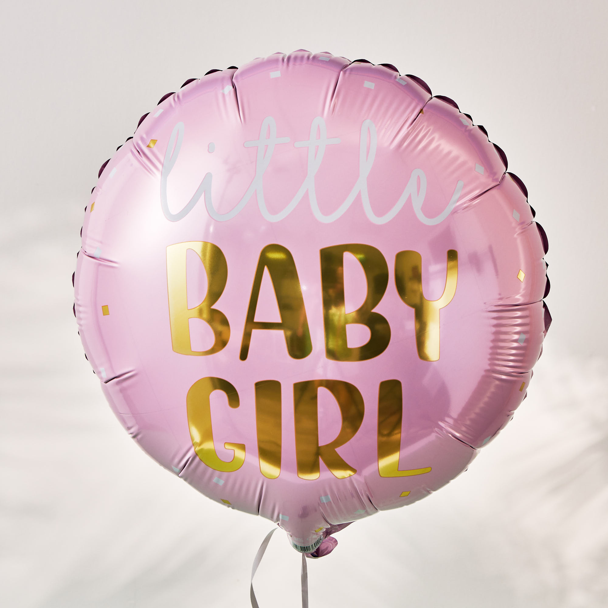 Baby Girl Balloon & Dozen Pink Roses Flower Bouquet