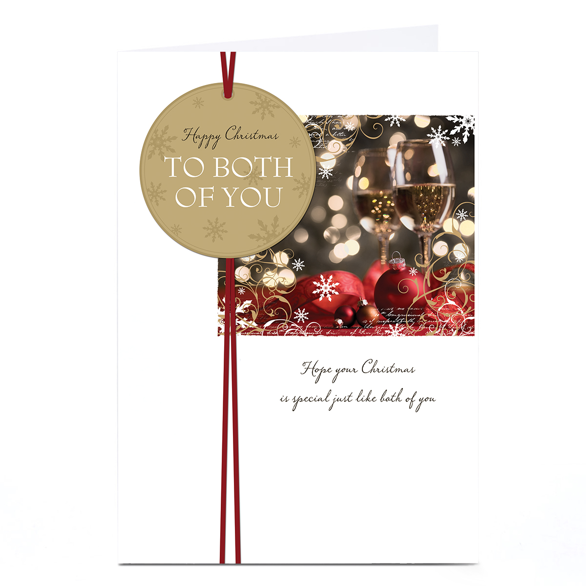 Personalised Christmas Card - Christmas Champagne, Both of You