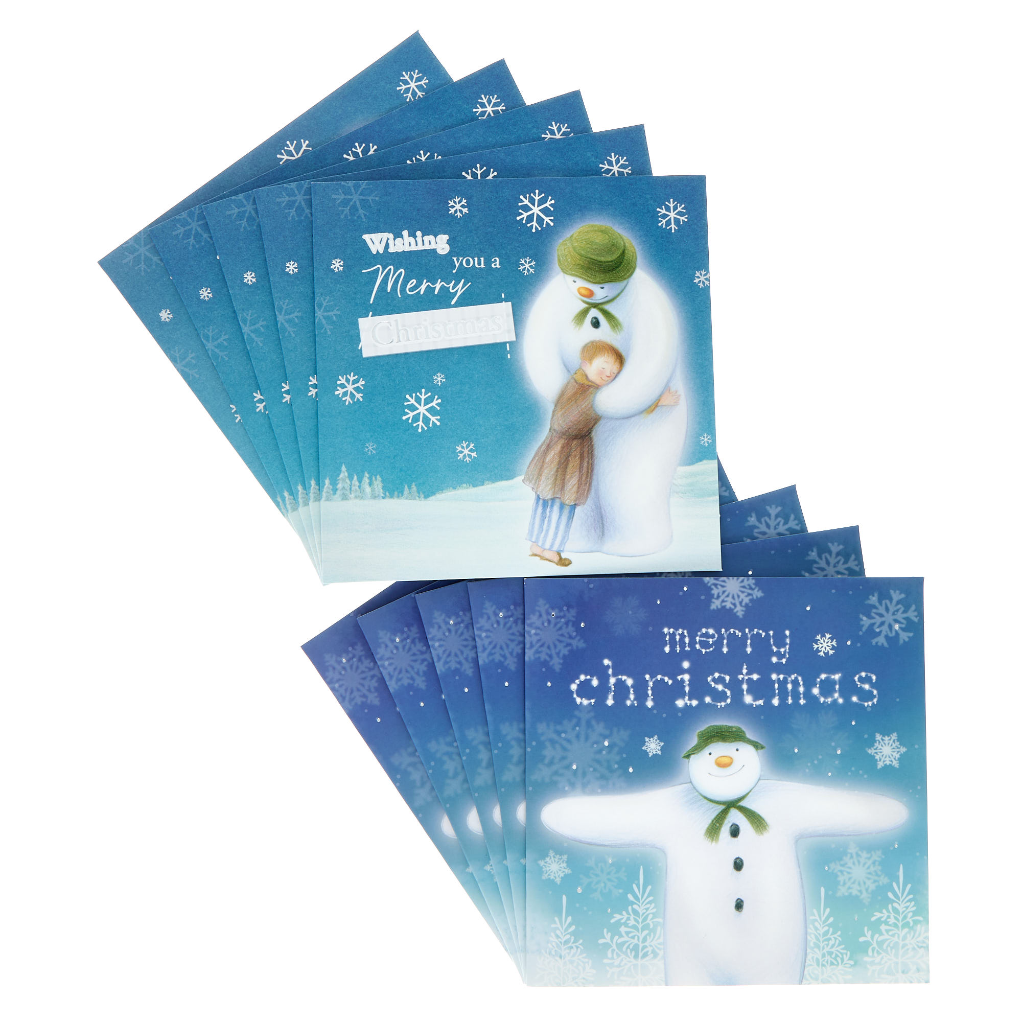 12 Christmas Cards - The Snowman (2 Designs)