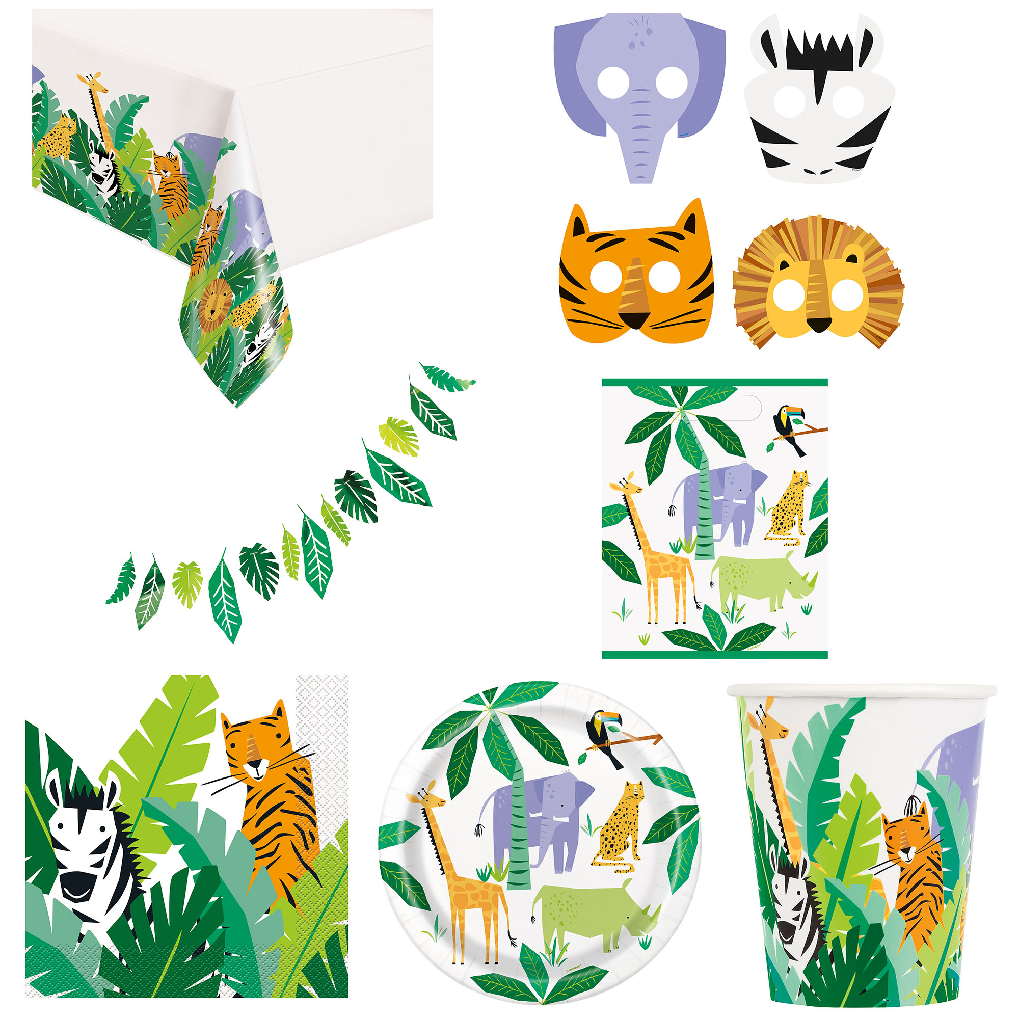 Animal Safari Party Tableware & Decorations - 16 Guests