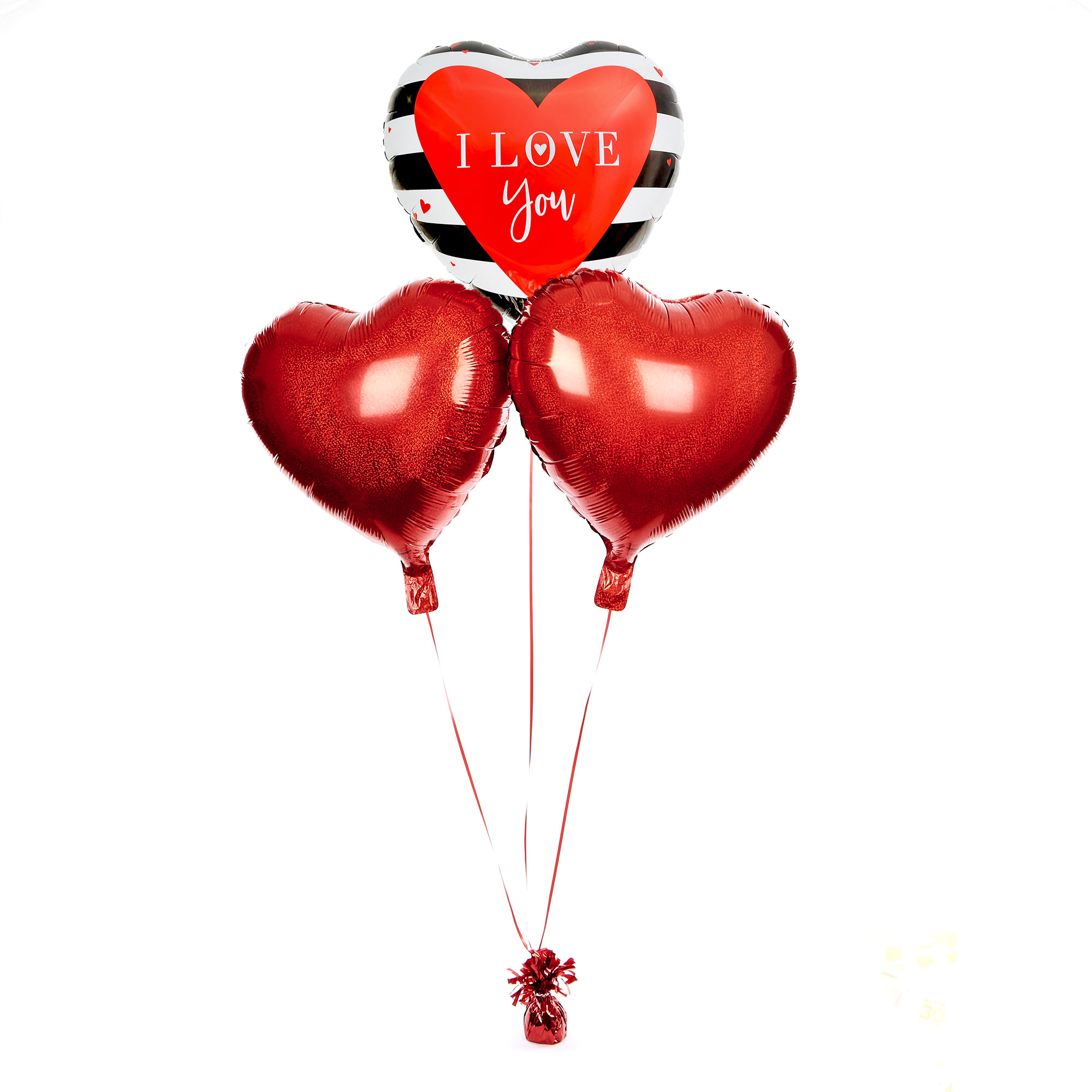 I Love You Heart-Shaped Balloon Bouquet - DELIVERED INFLATED!