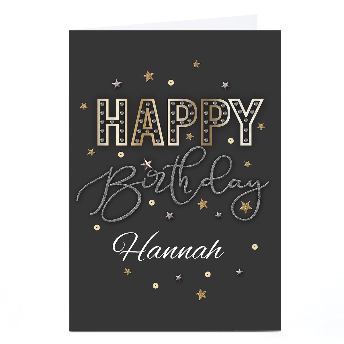 Buy Personalised Rachel Clynick Birthday Card Black And Gold For Gbp 229 Card Factory Uk