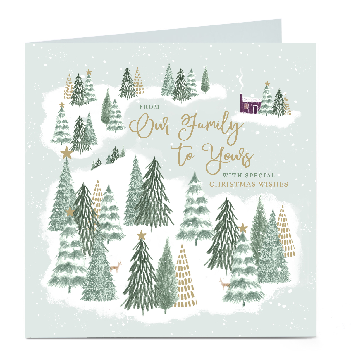 Personalised Christmas Card - From Our Family to Yours, Christmas Trees