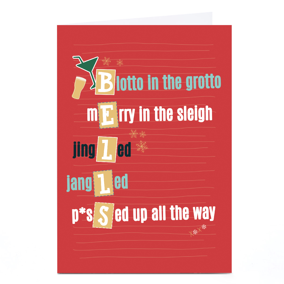 Personalised Quitting Hollywood Christmas Card - Bells Poem