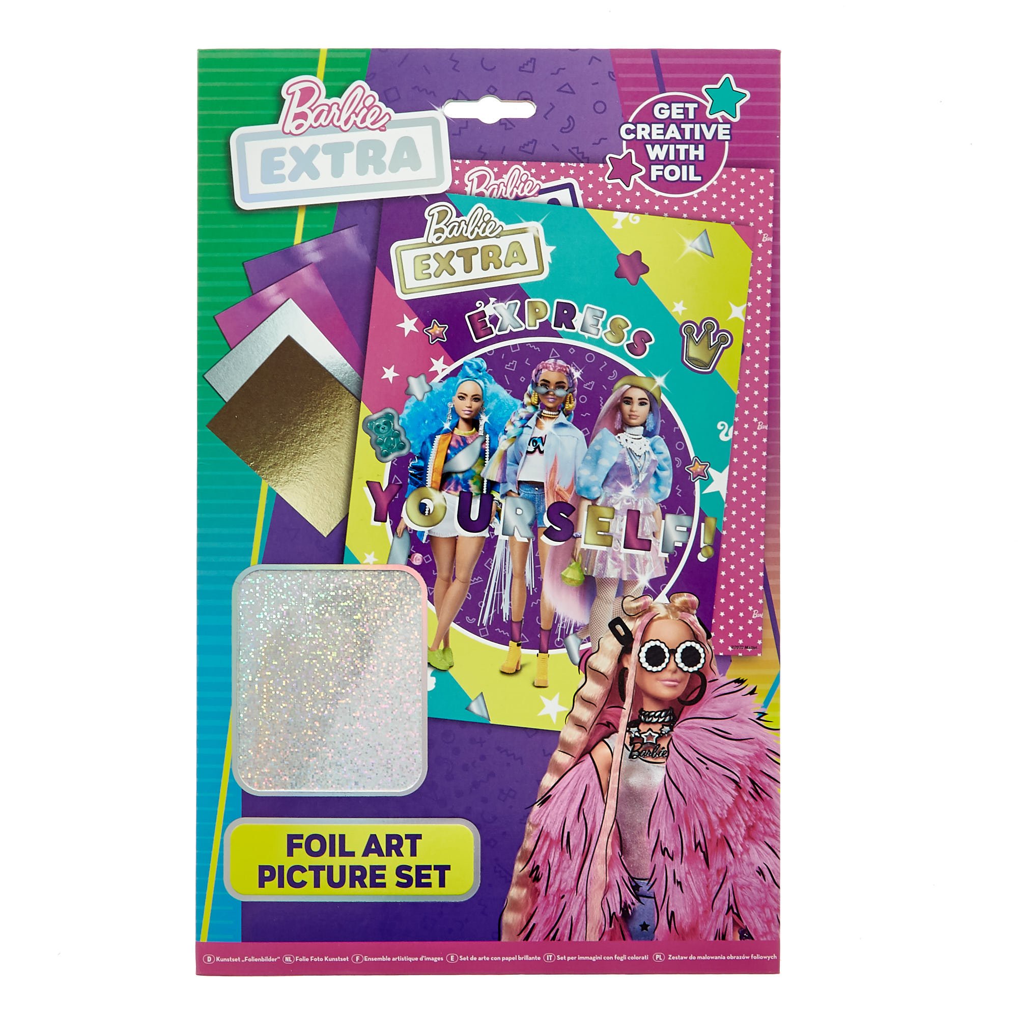 Barbie Extra Express Yourself Foil Art Picture Set