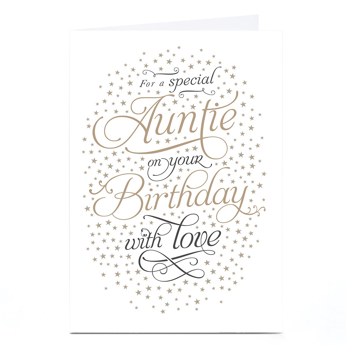 Personalised Birthday Card - Special Auntie Script and Stars