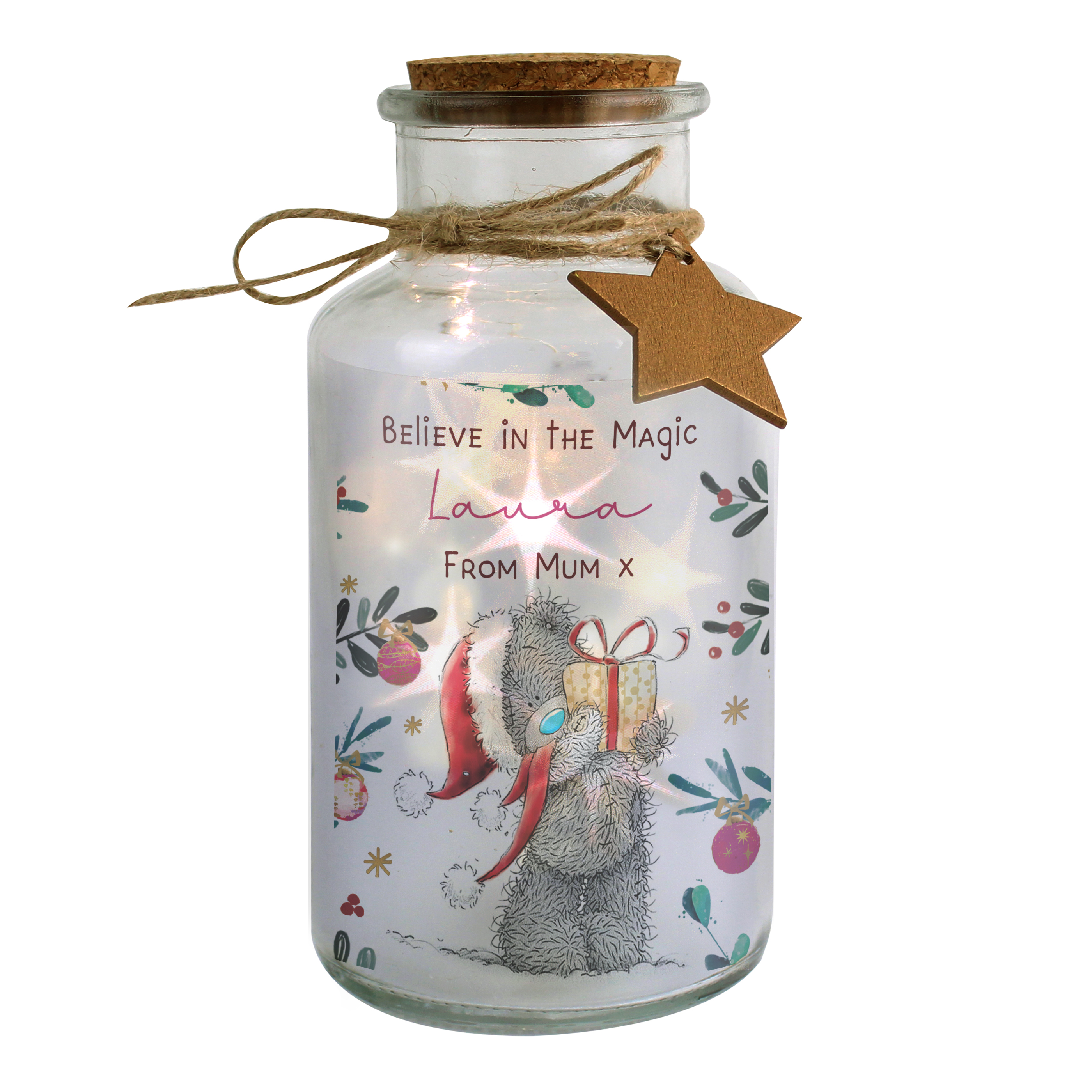 Personalised Me To You Tatty Teddy Cosy Winter LED Jar