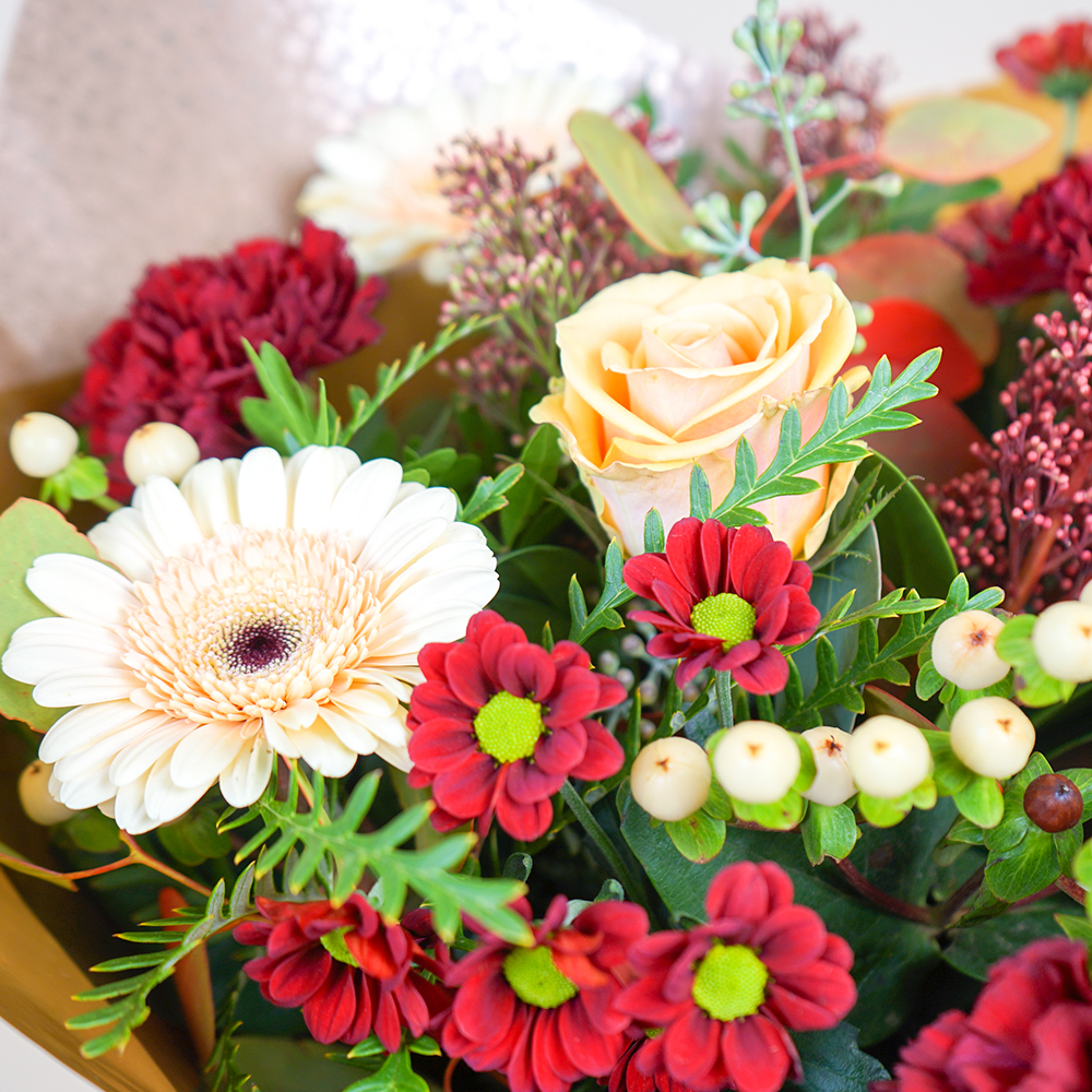 Christmas Gift Box Flower Bouquet - Free Delivery!