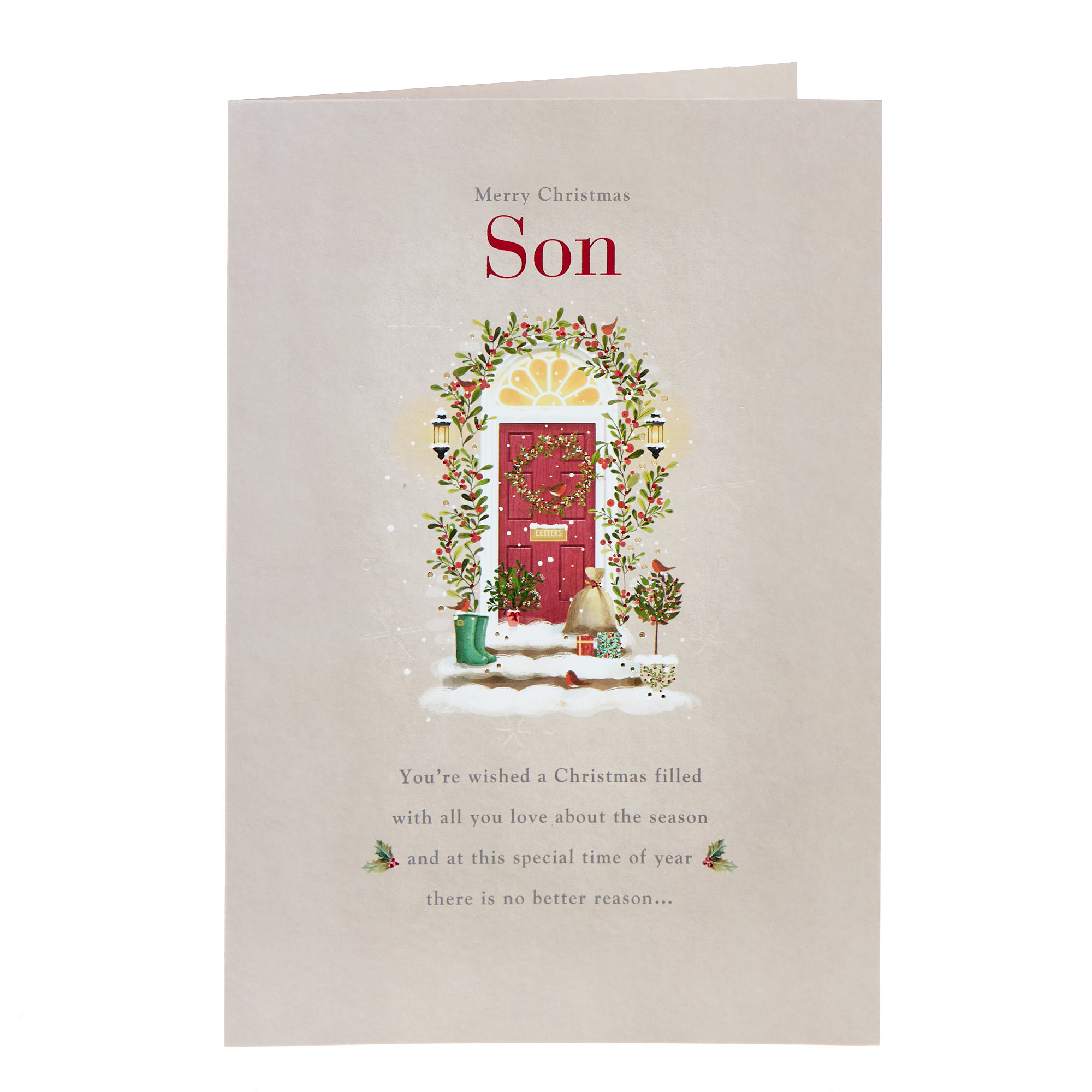 Son Red Door Verse Christmas Card