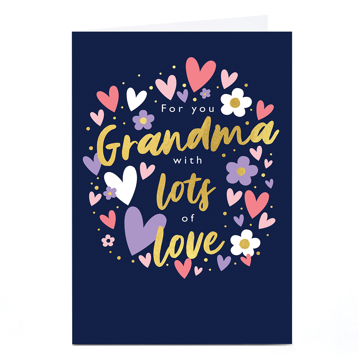 Personalised Mother's Day Card - Lots of Love Hearts and Flowers, Grandma