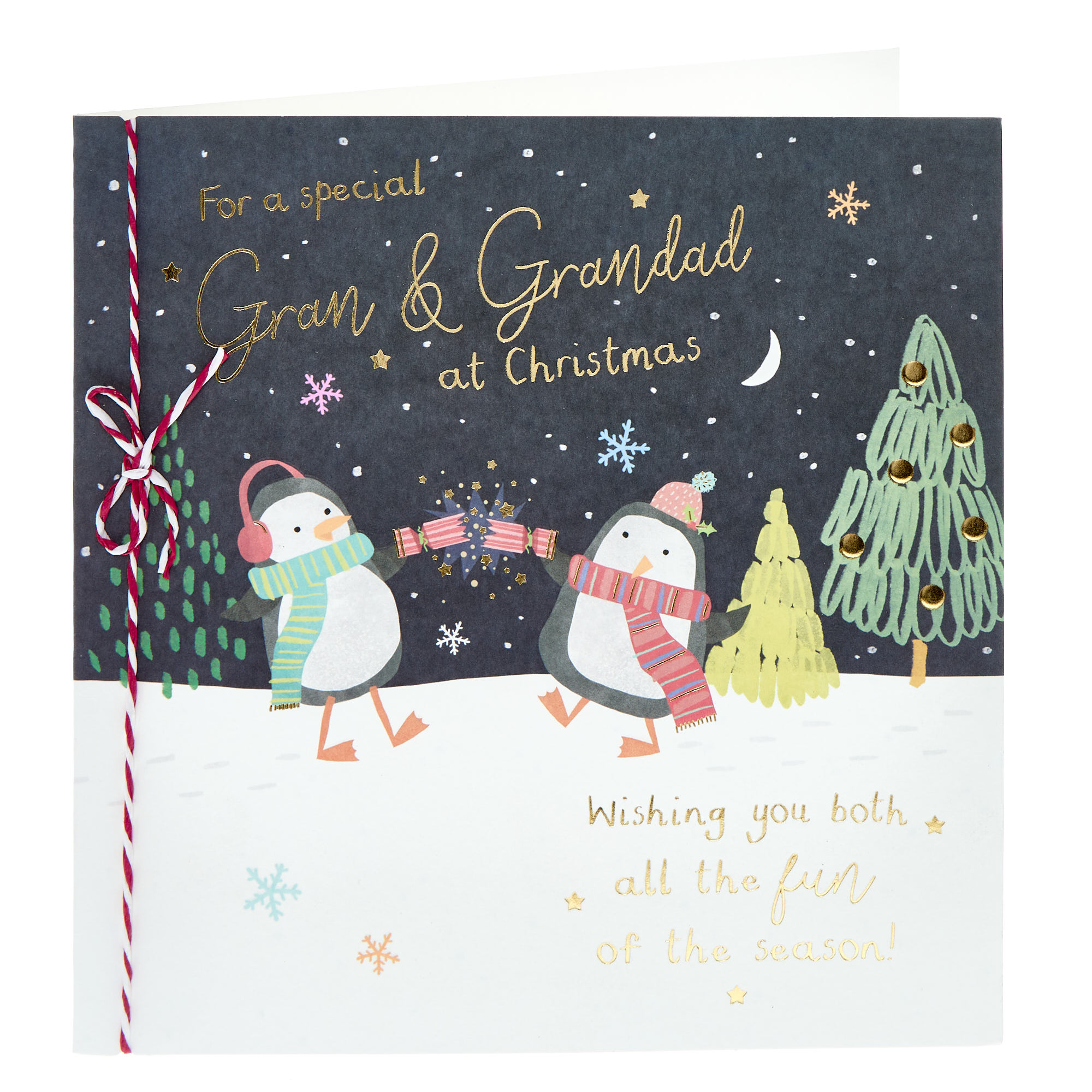 Gran & Grandad Penguins & Fun Christmas Card