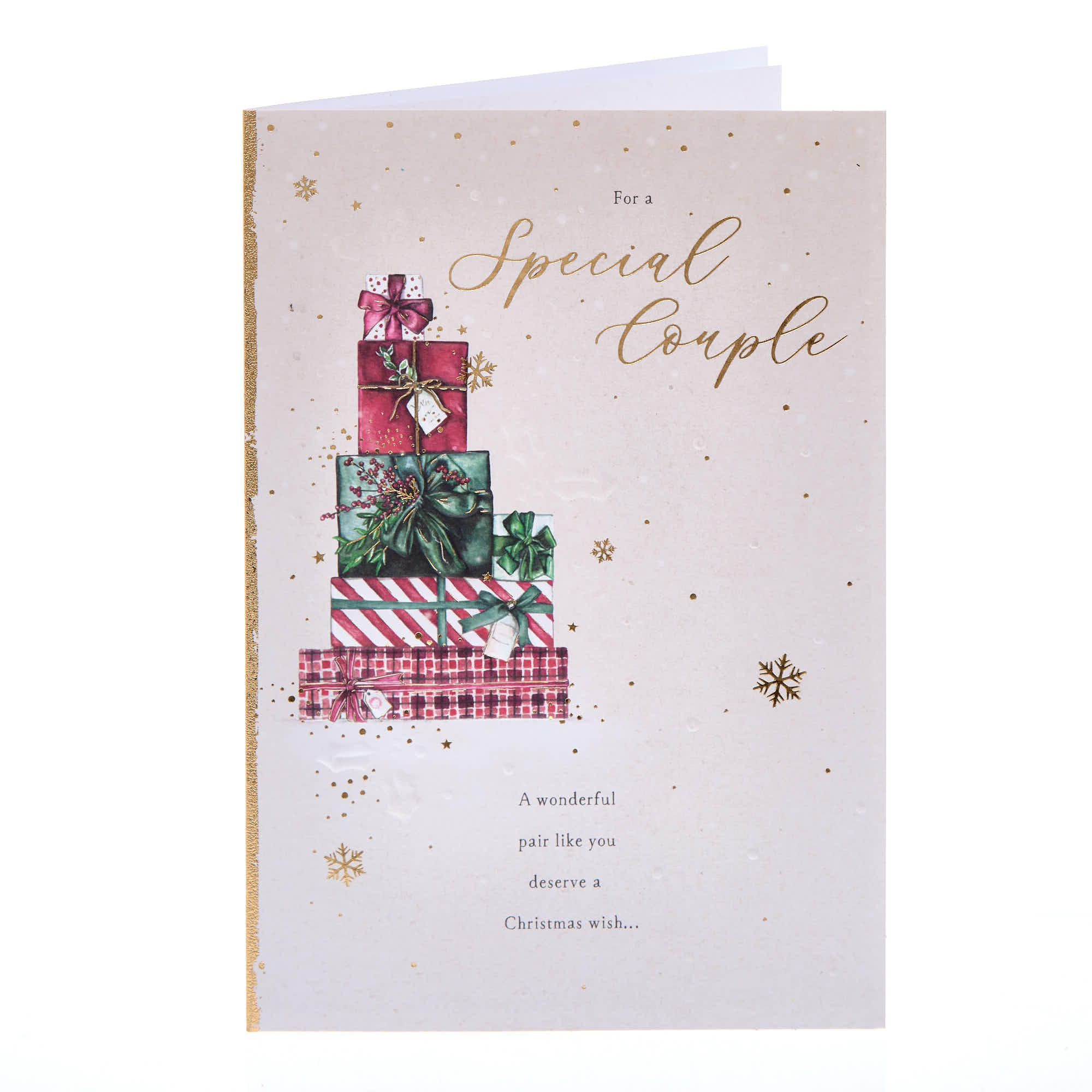 Special Couple Pile of Presents Christmas Card